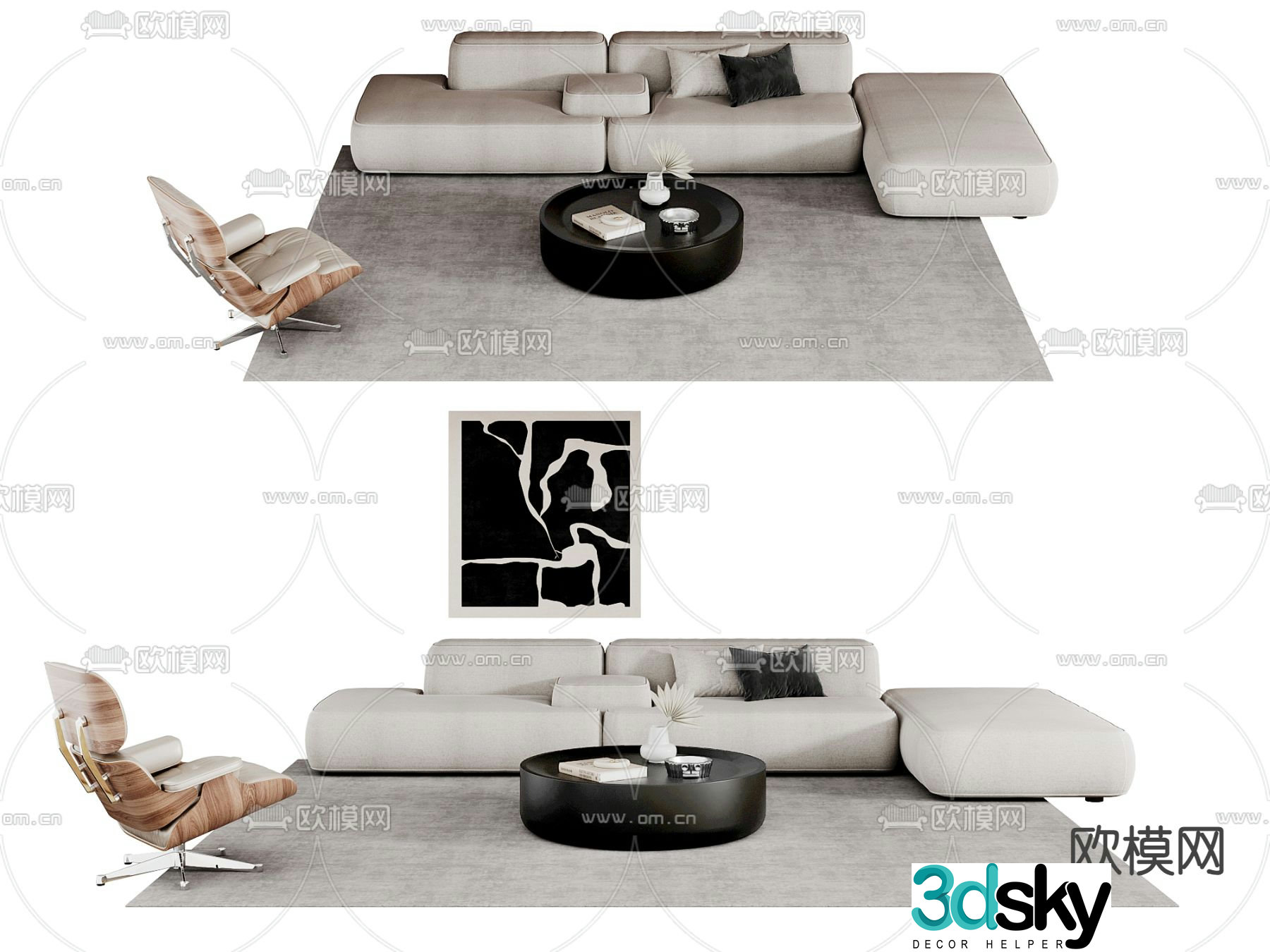 Modern modular sofa corner sofa 3d model