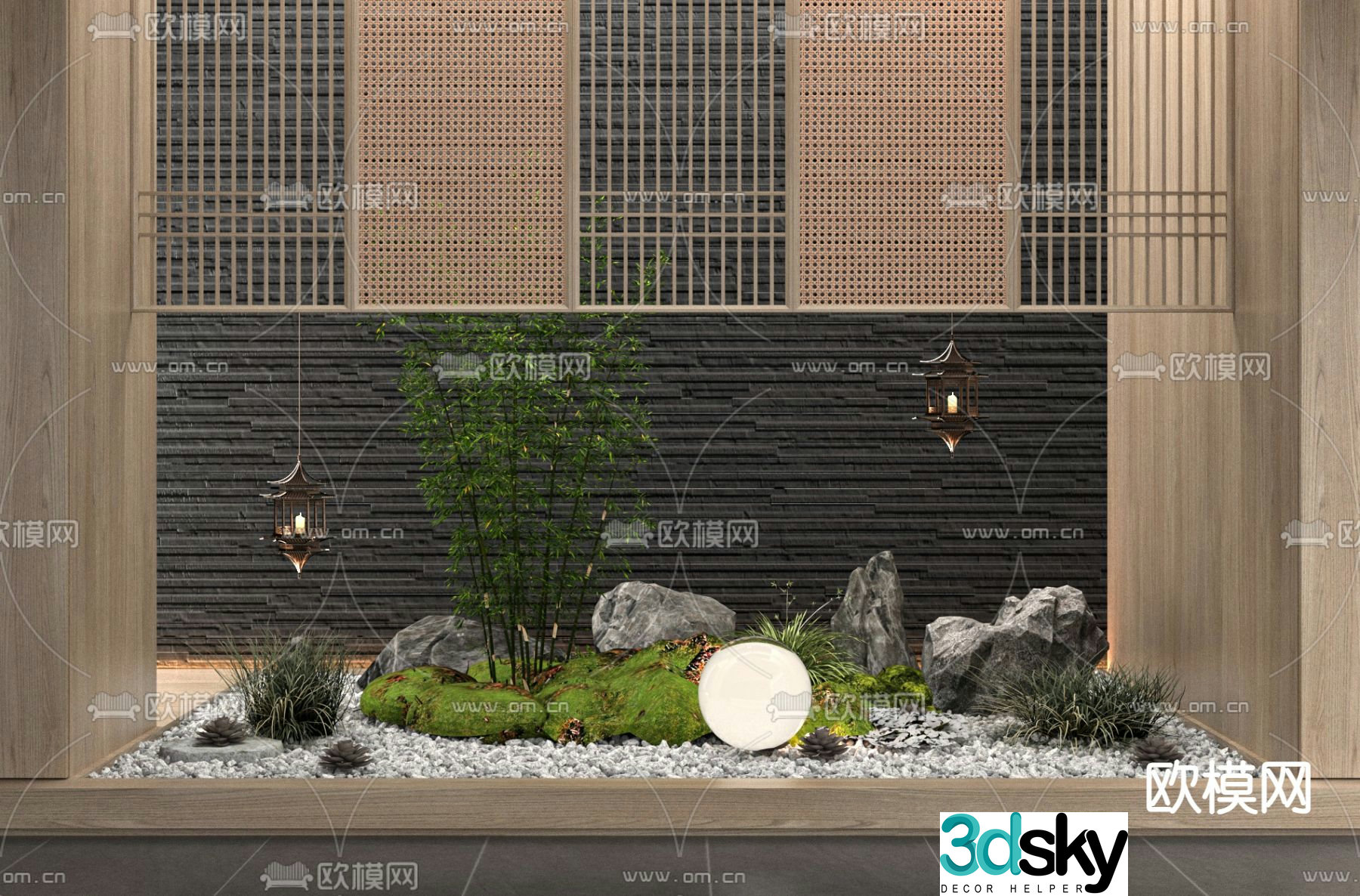Indoor landscape plant landscaping 3d model