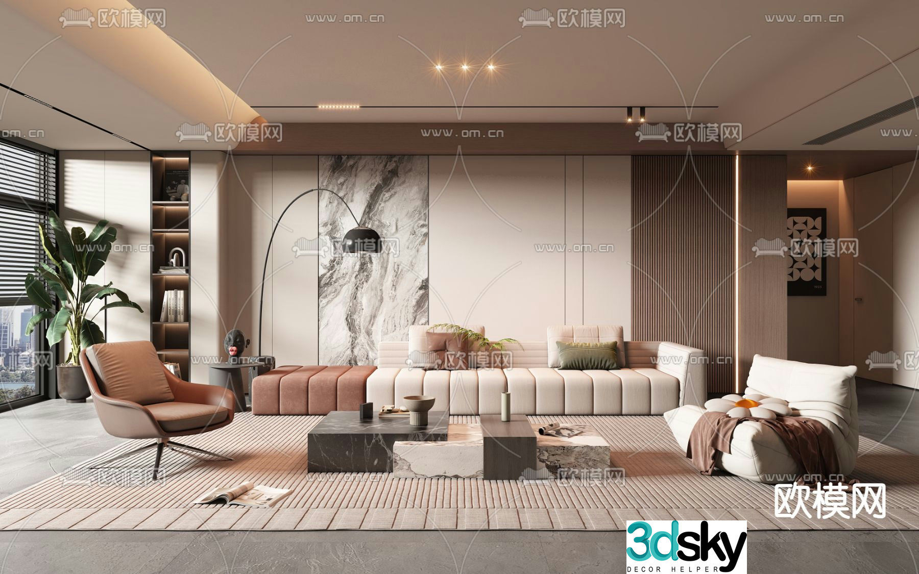 Modern living room 3d model