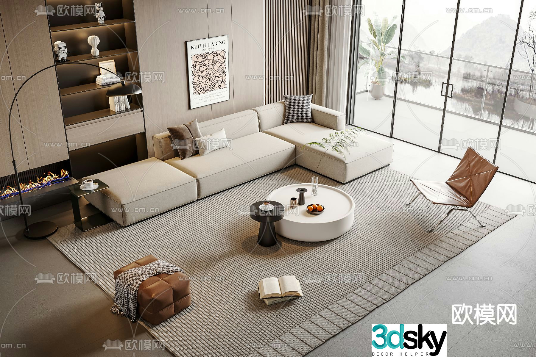 Modern sectional sofa 3d model