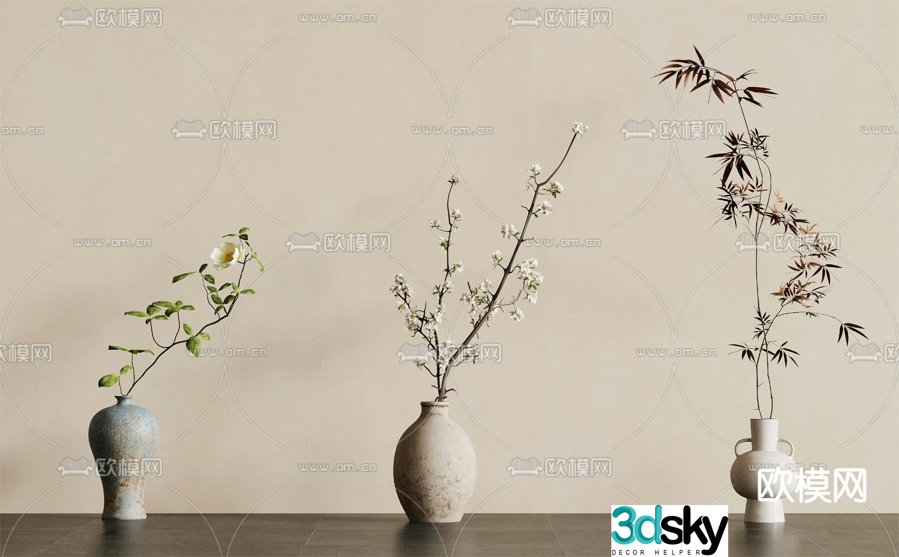 Vase Flower Art Flower Arrangement Flower 3D Model
