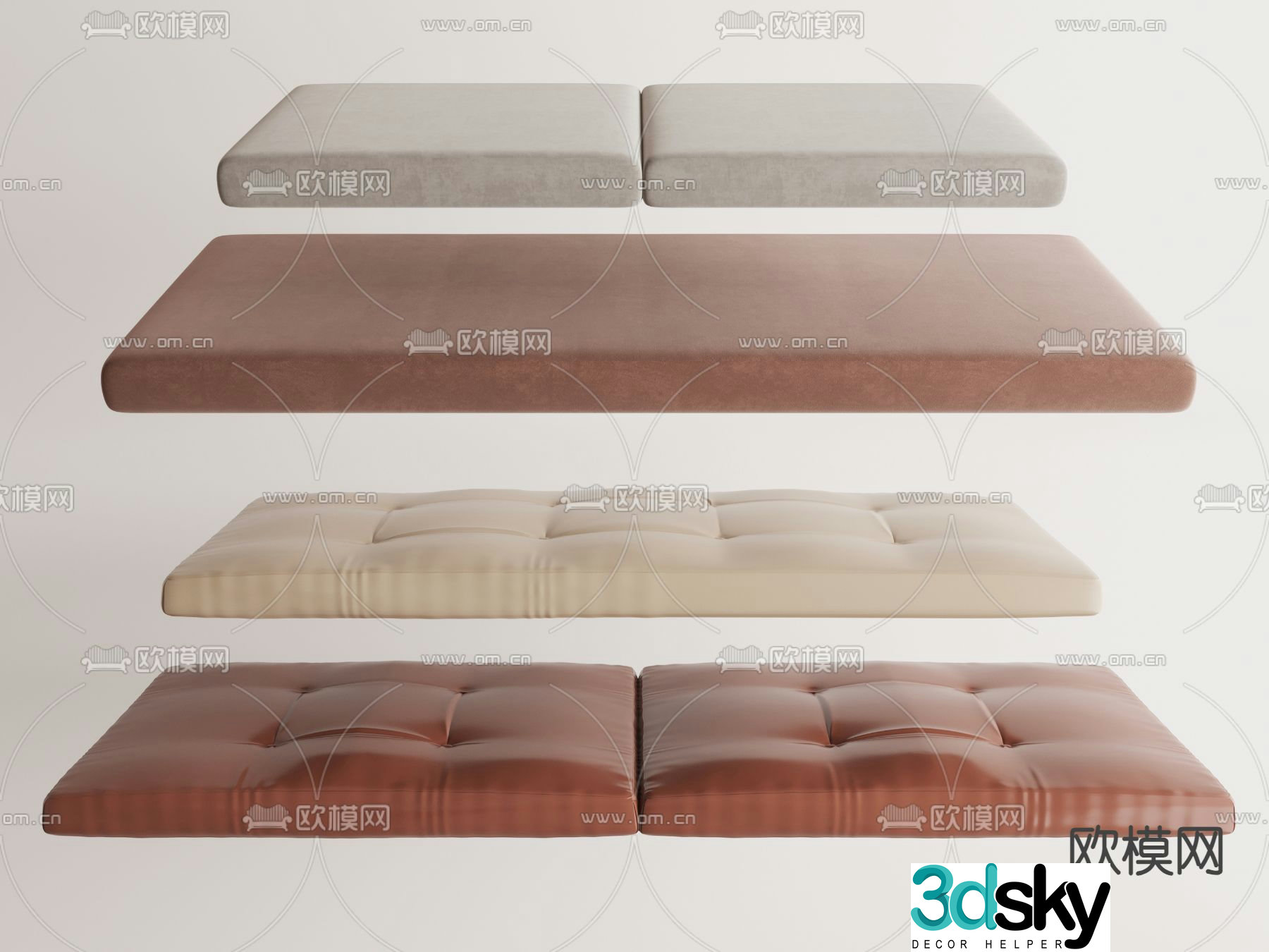 Cushion seat cushion bay window cushion 3d model