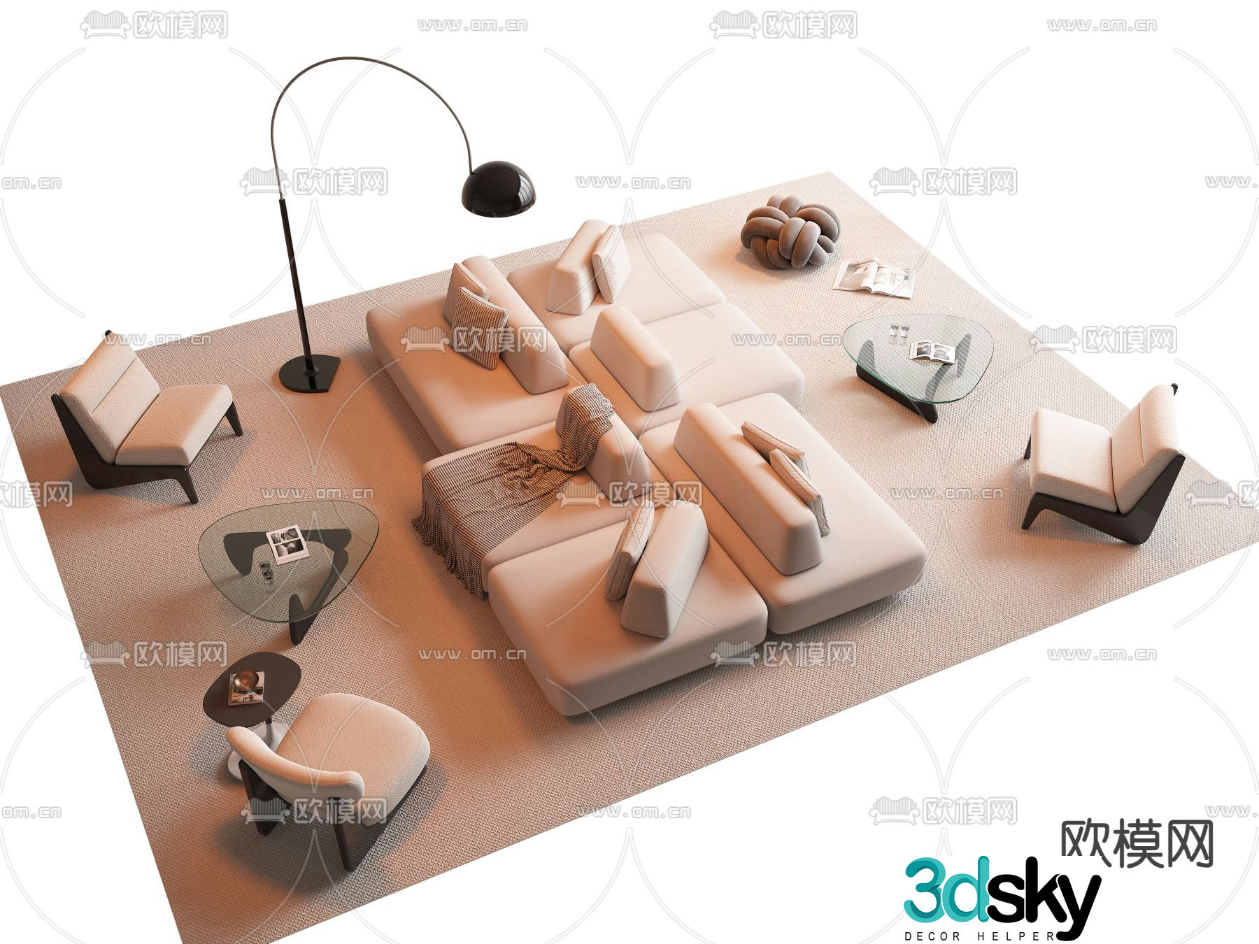 Modern modular sofa modular sofa 3d model