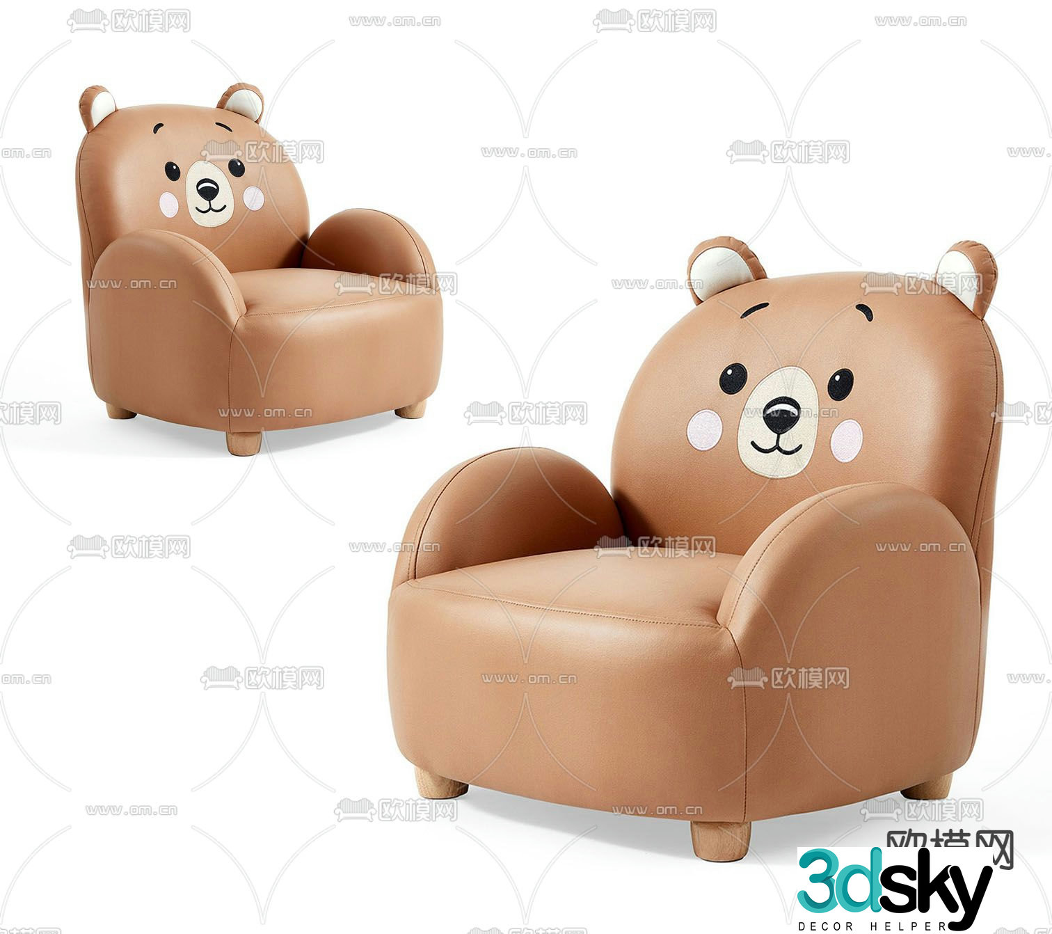 Children’s sofa lazy sofa baby bear chair 3D model