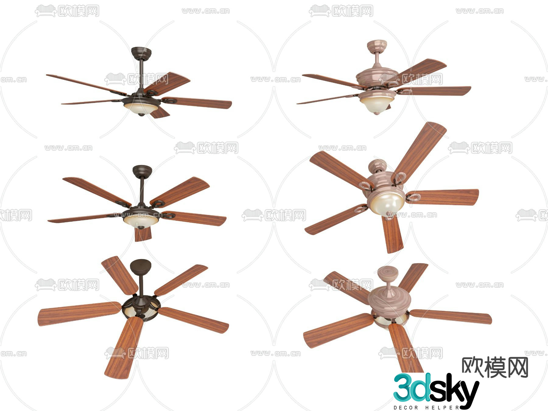 Fan light Ceiling fan light 3d model