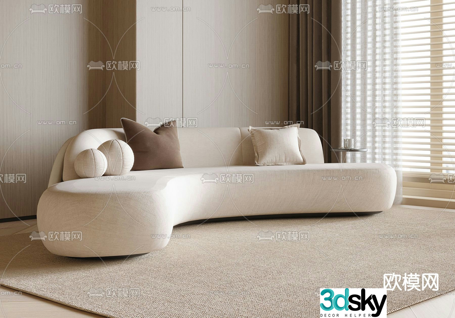Special shaped sofa curved sofa 3d model