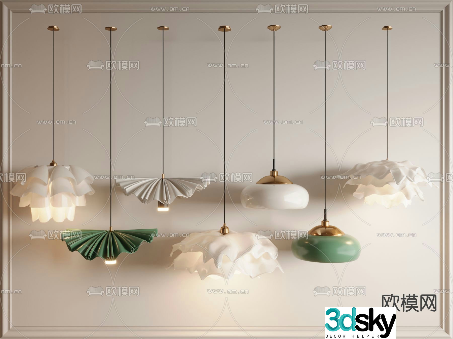 Petal chandelier Bedside chandelier 3d model