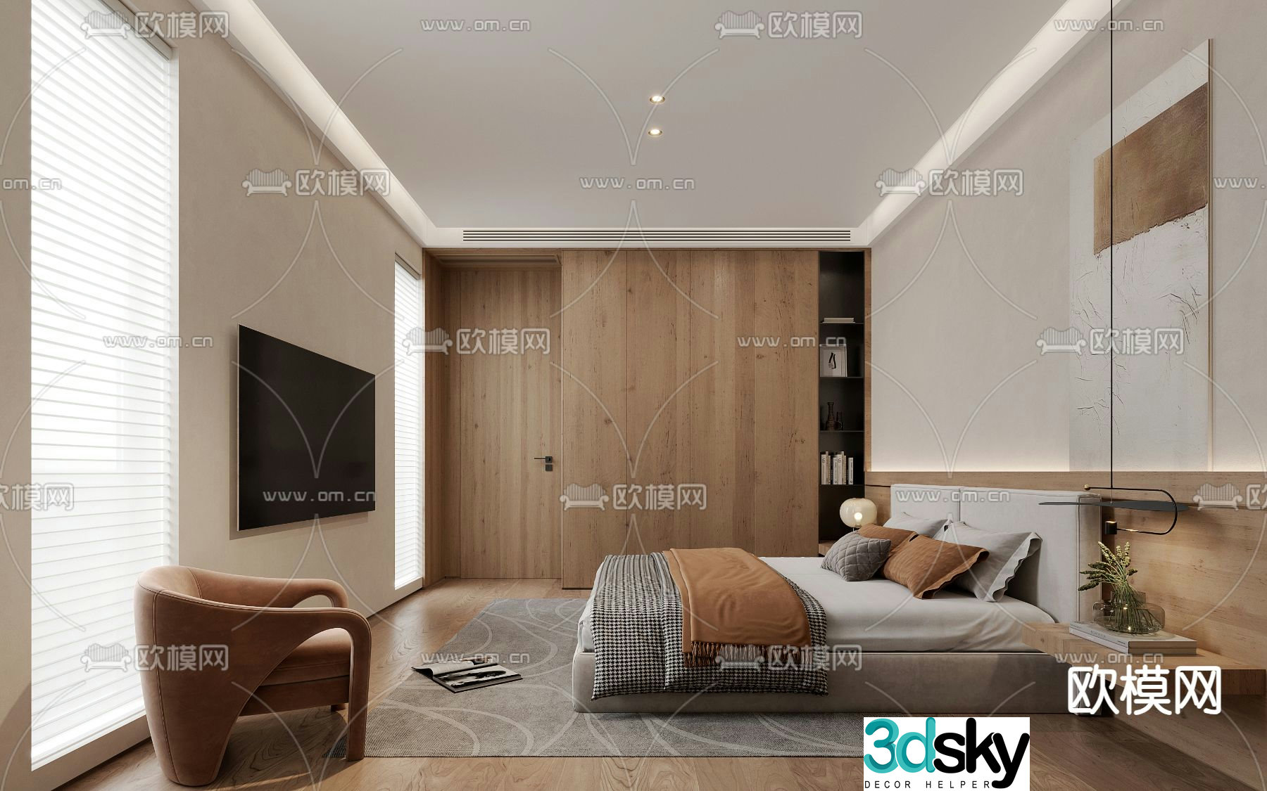 Modern bedroom Master bedroom Master room 3d model