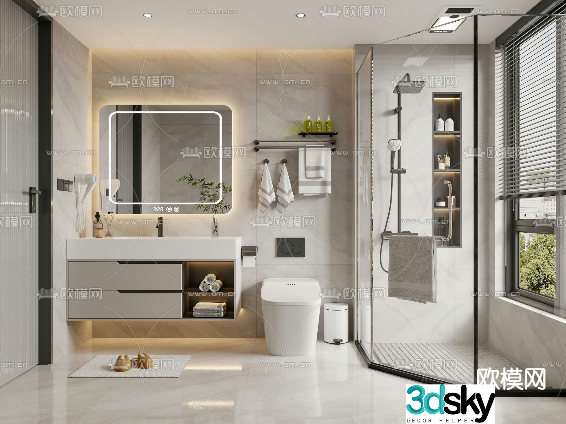 Modern bathroom bathroom 3d model