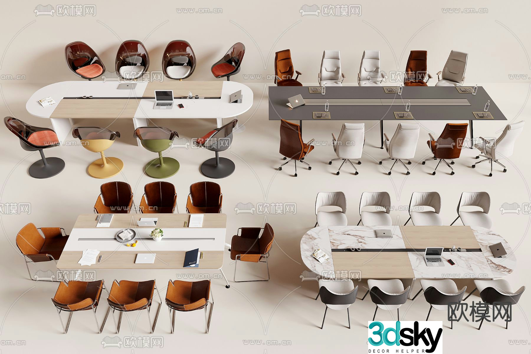 Modern conference table conference table 3d model