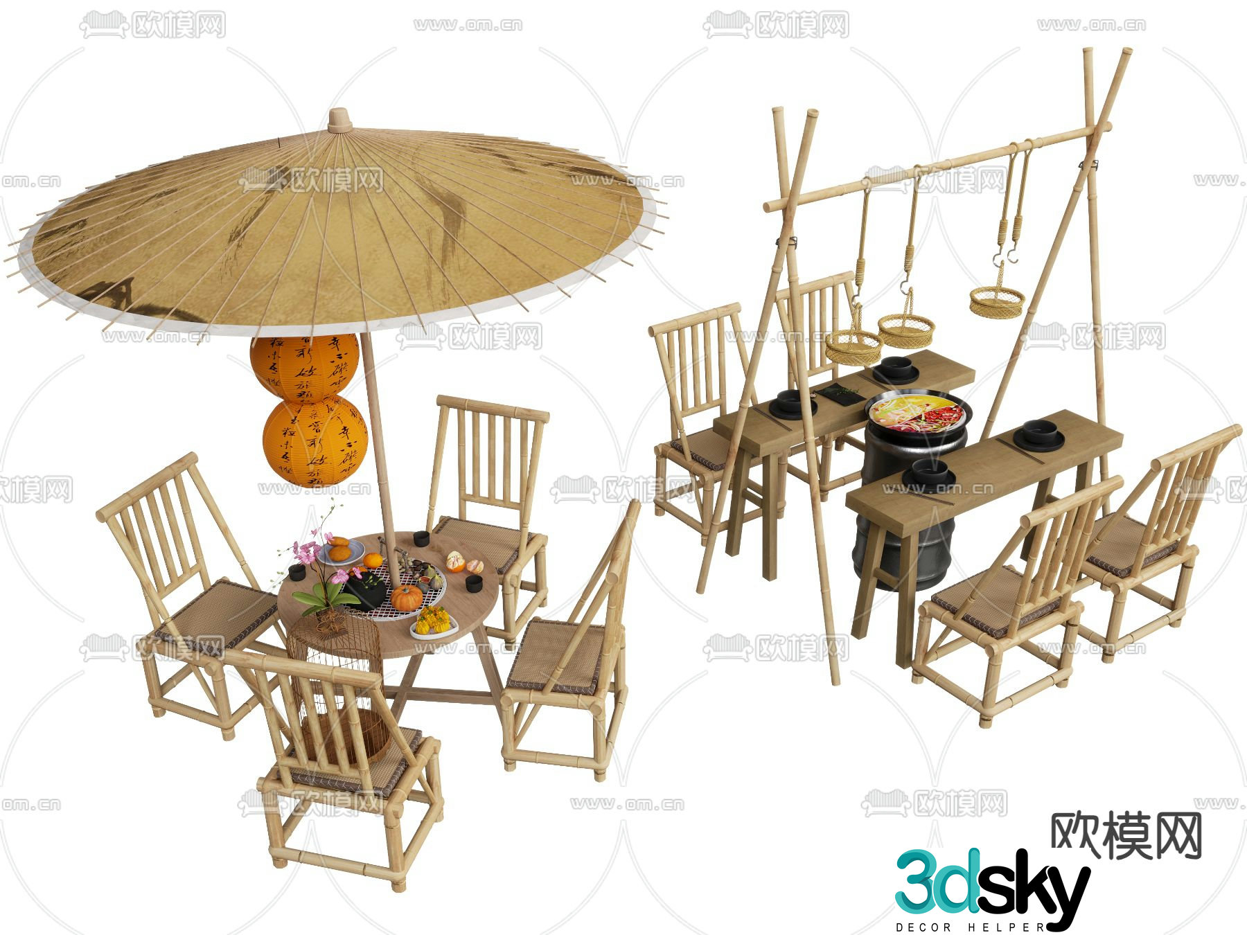 Outdoor tables and chairs camping tables and chairs 3d model