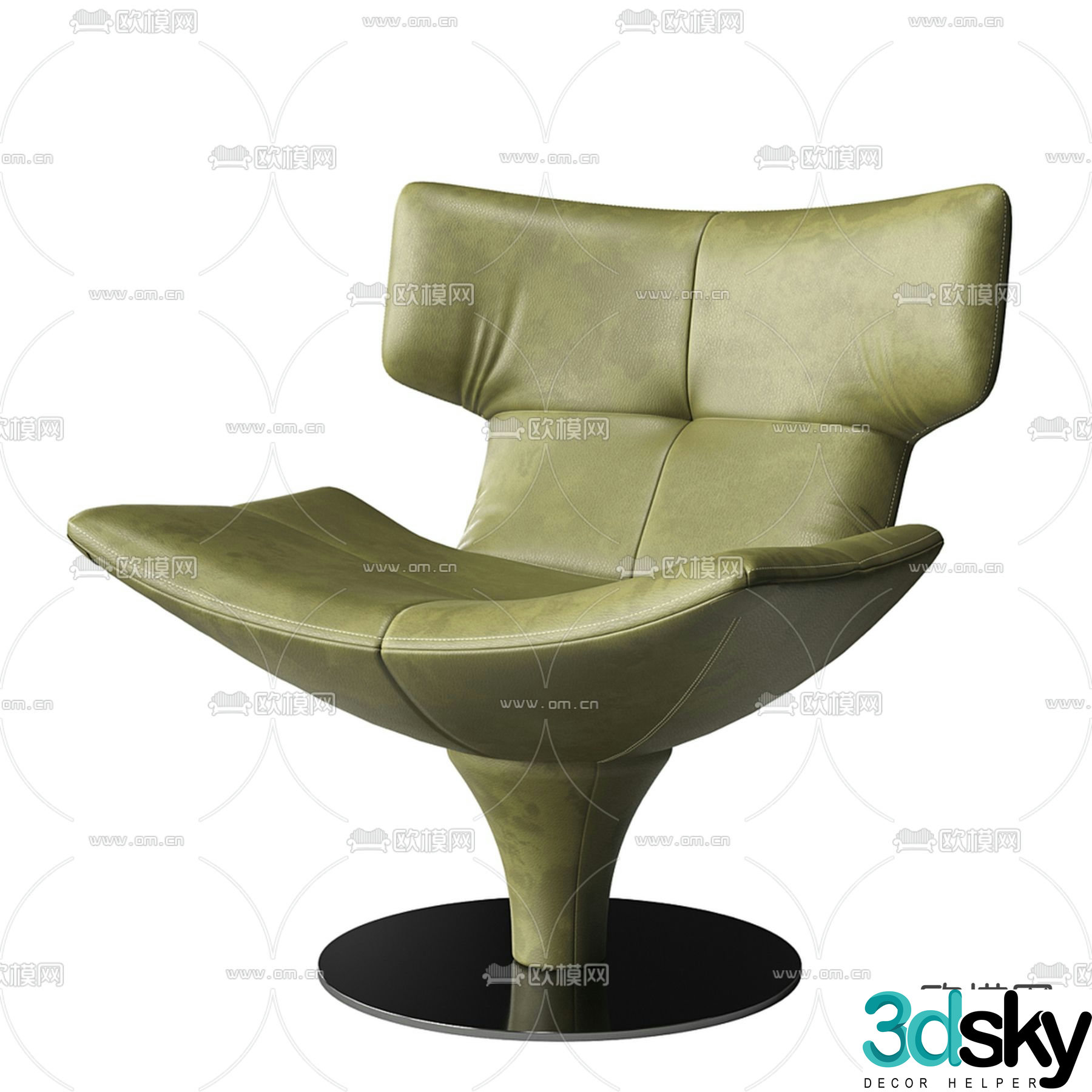 leather sofa chair leisure chair armchair 3d model