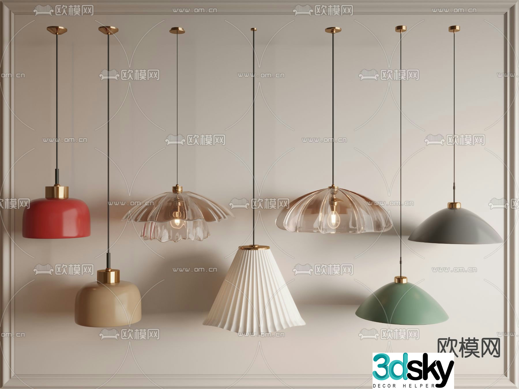 Petal chandelier bedside chandelier 3d model