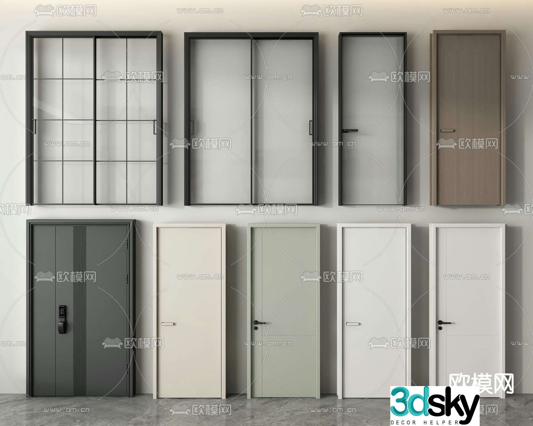 Entrance door security door bedroom door kitchen door 3d model