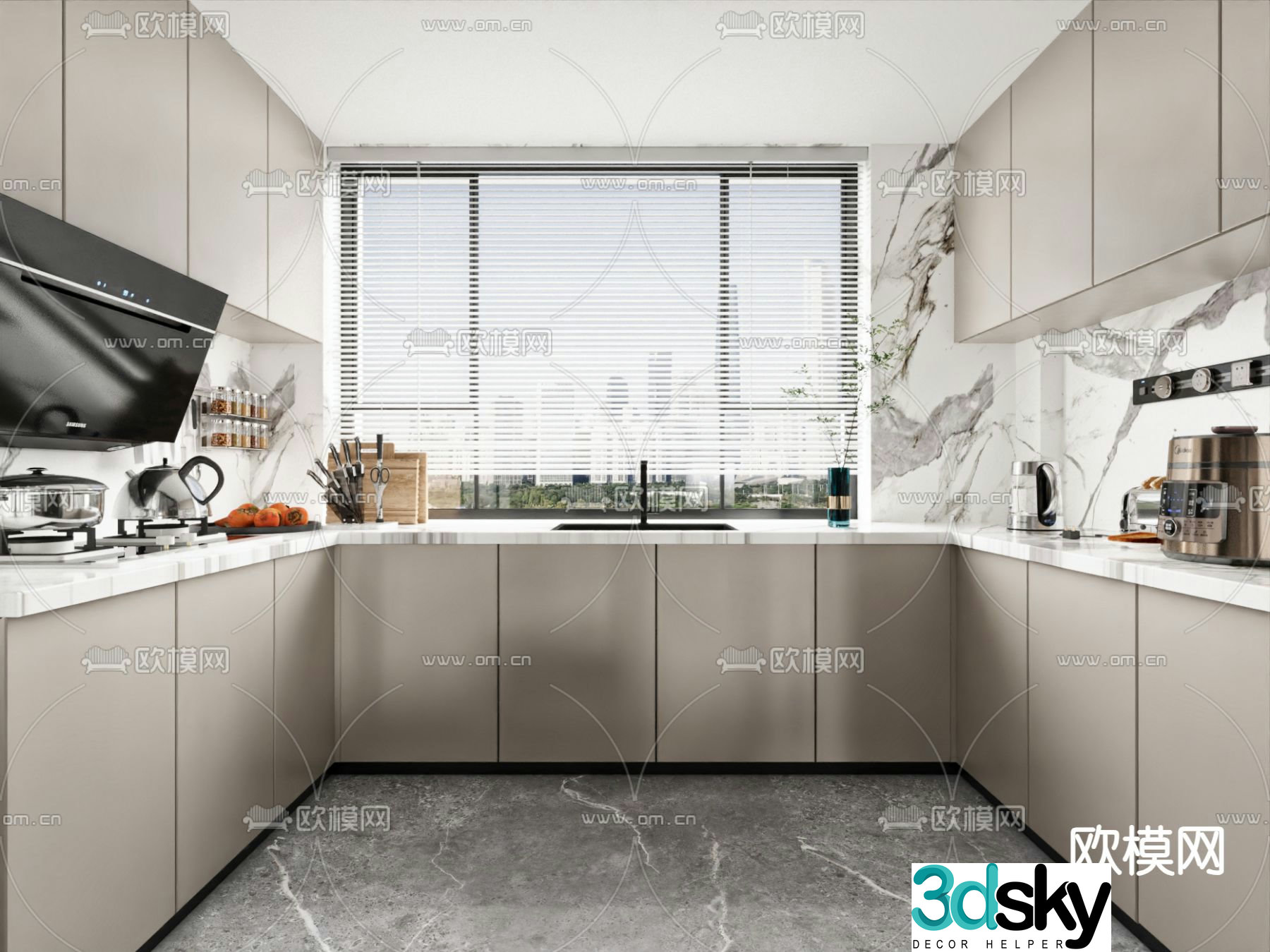 Modern kitchen cabinet 3d model