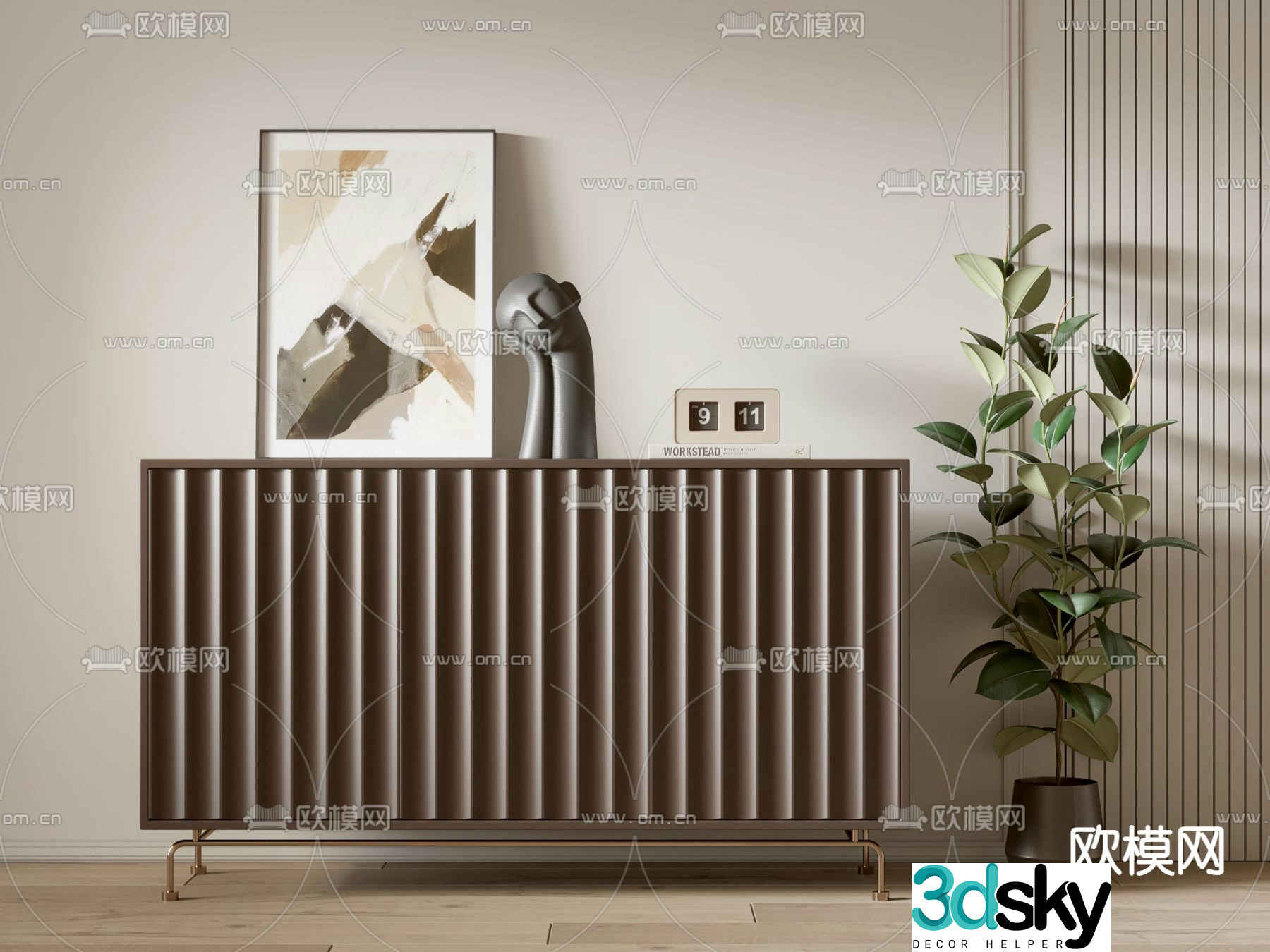 End view cabinet entrance cabinet side cabinet 3D model
