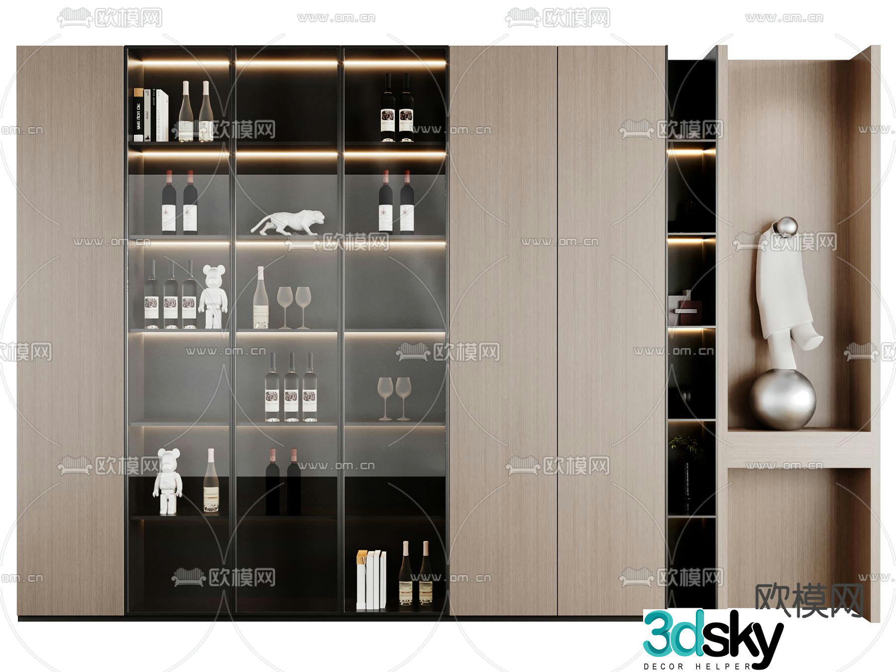 Modern wine cabinet 3d model