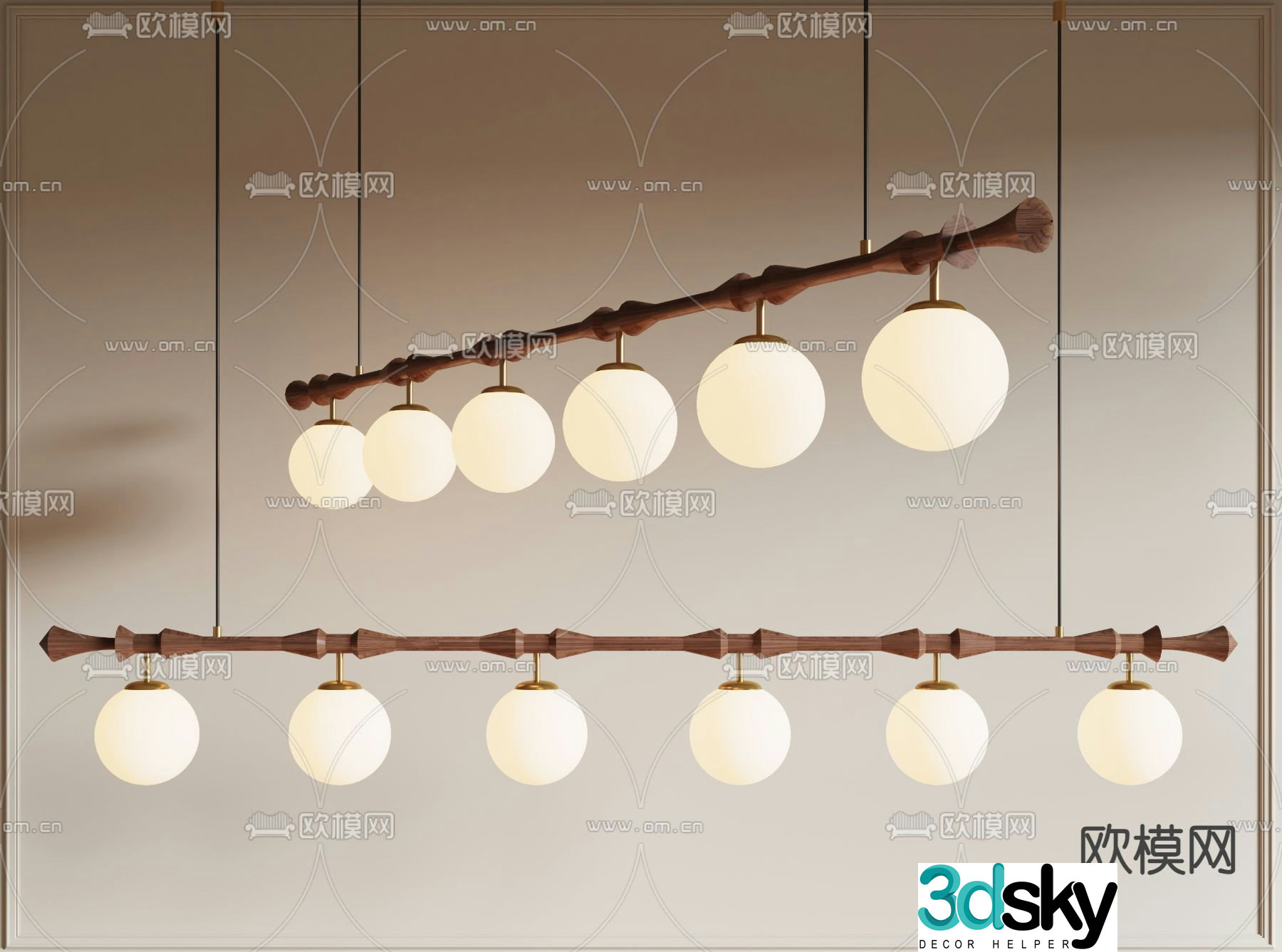 Medieval style chandelier restaurant chandelier 3d model