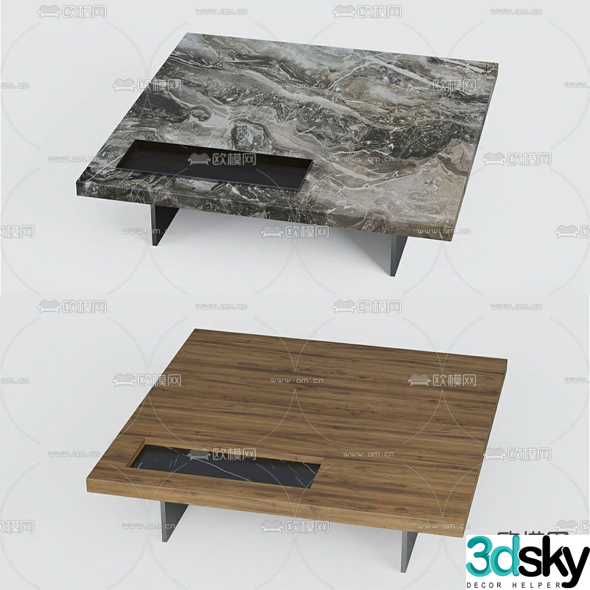 Boteco (Minotti) Square Coffee Table 3D Model