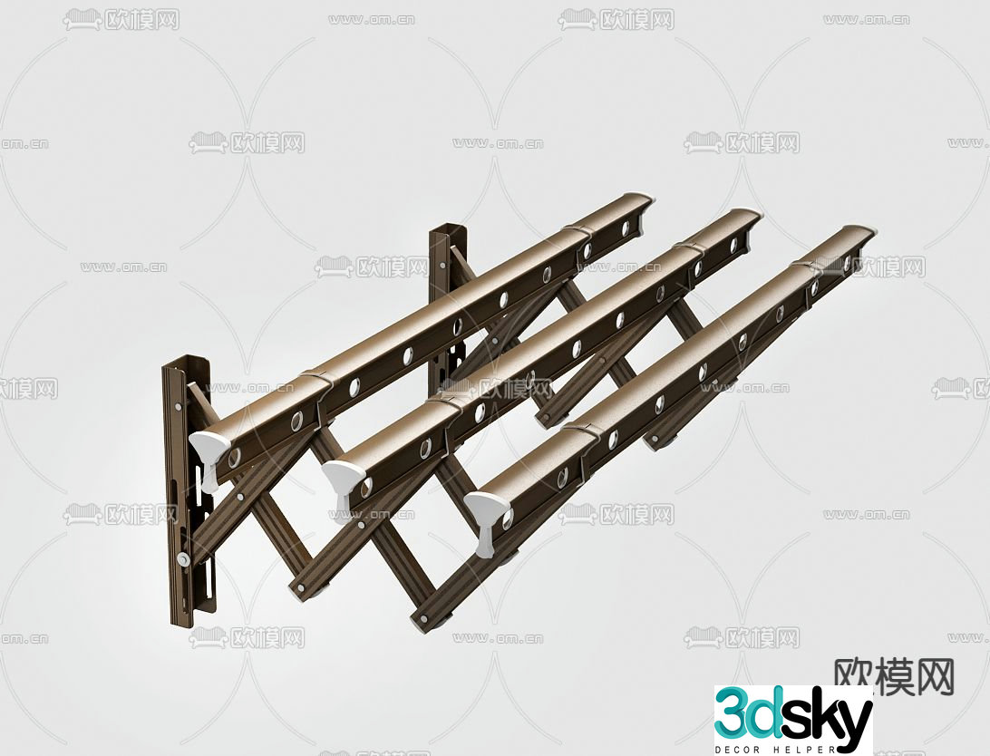 Folding clothes hanger 3d model