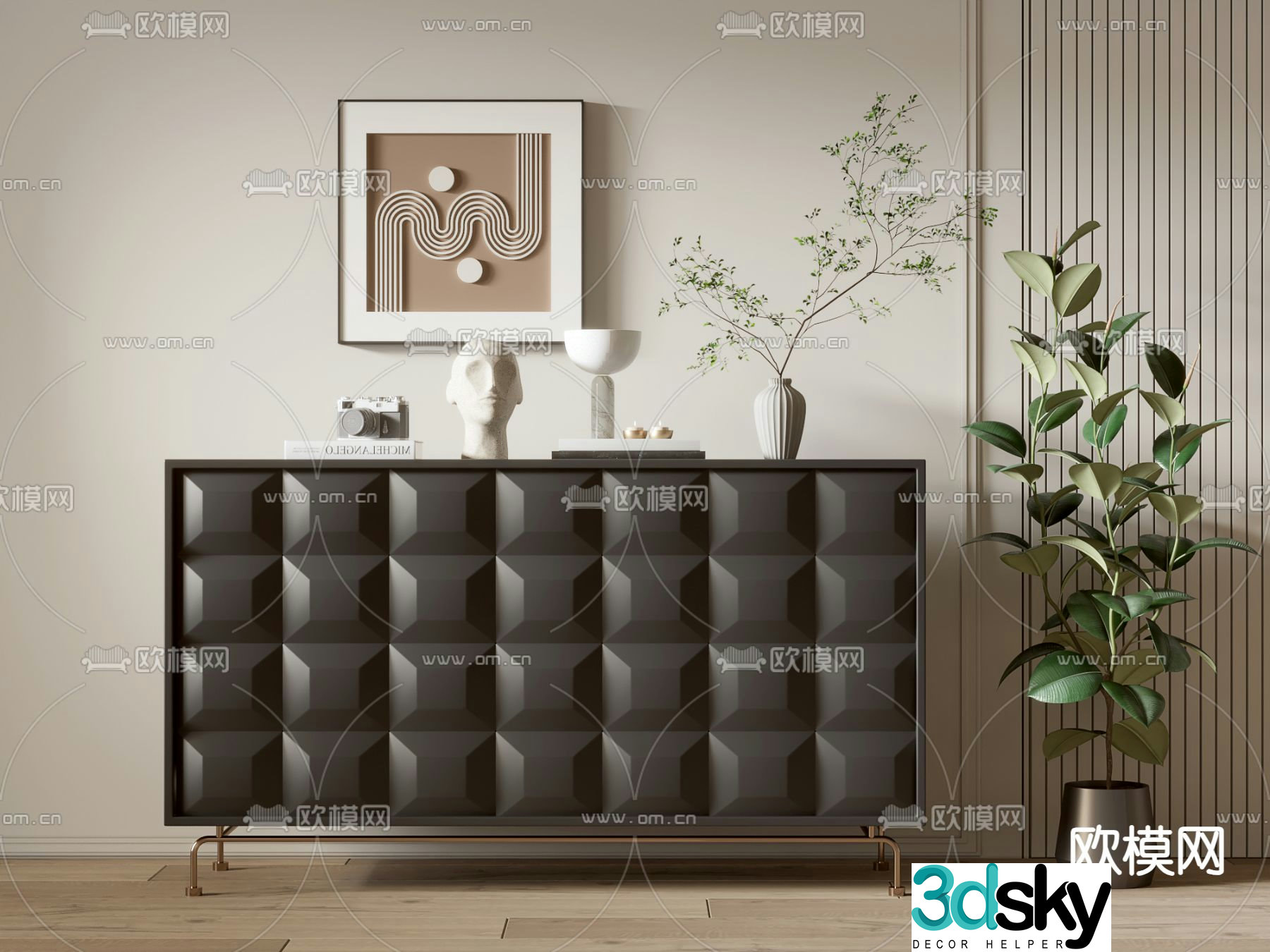End view cabinet Entrance cabinet 3D model