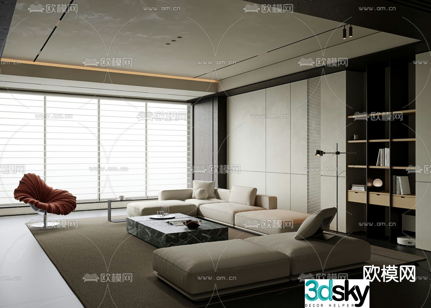 Modern living room 3d model