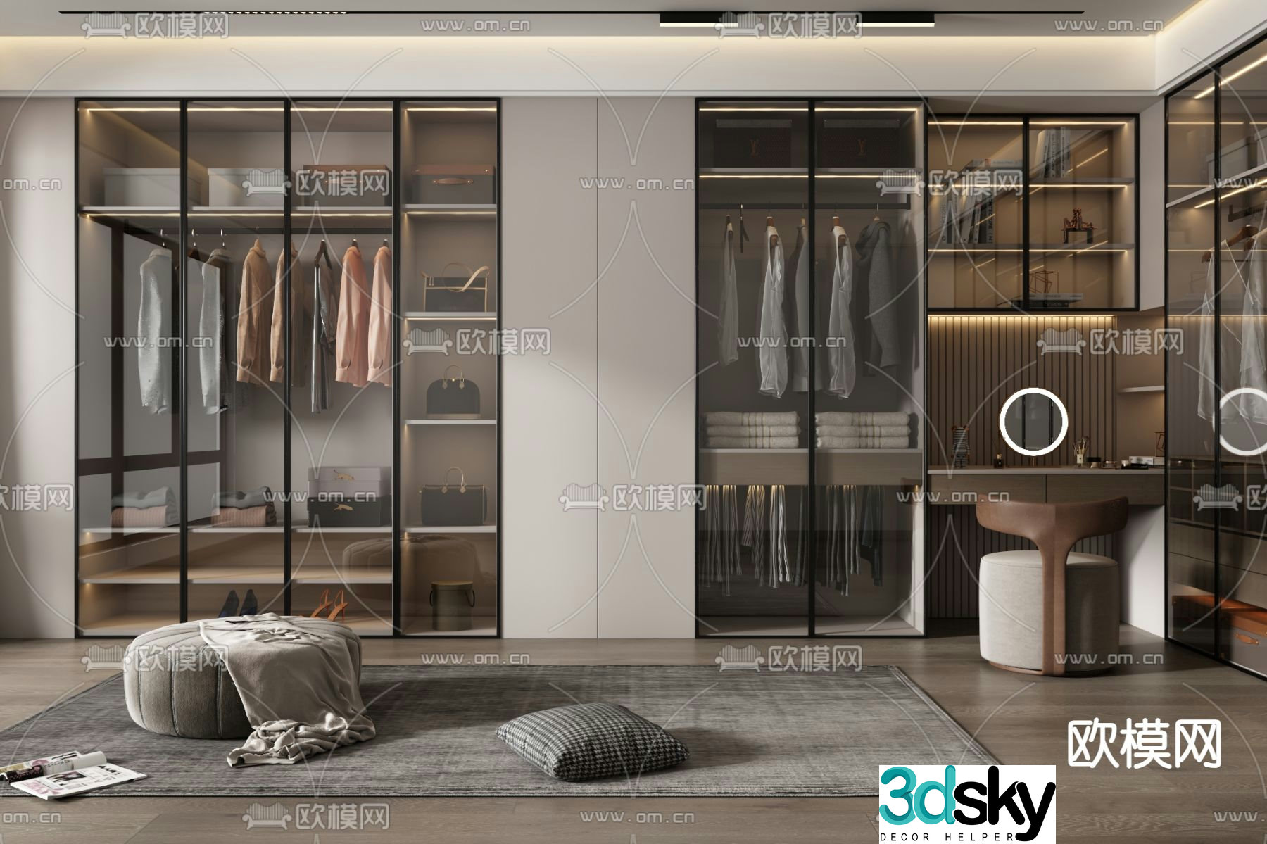 modern wardrobe wardrobe 3d model