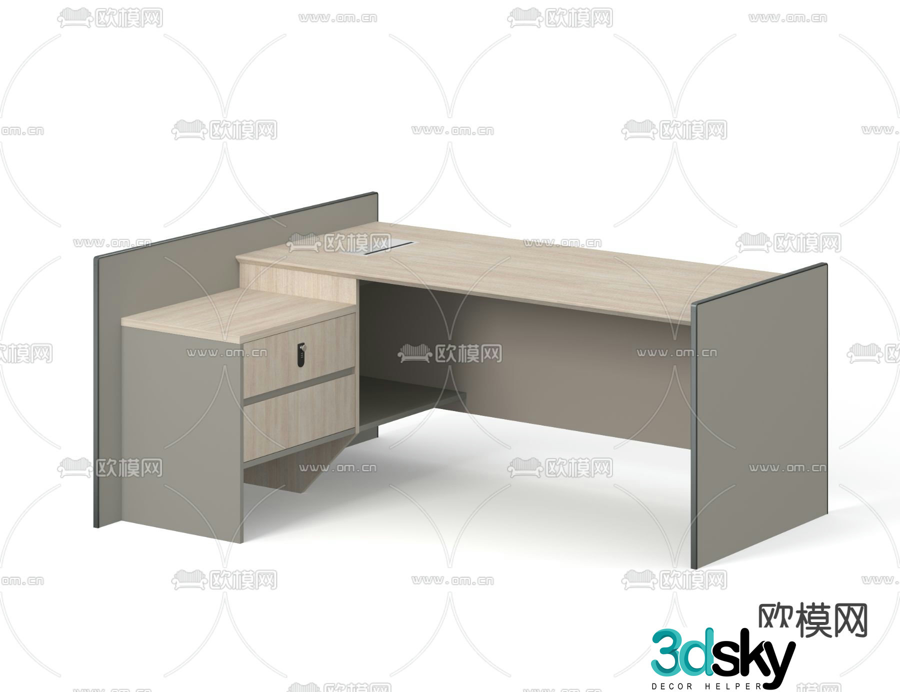 desk employee desk computer desk 3d model