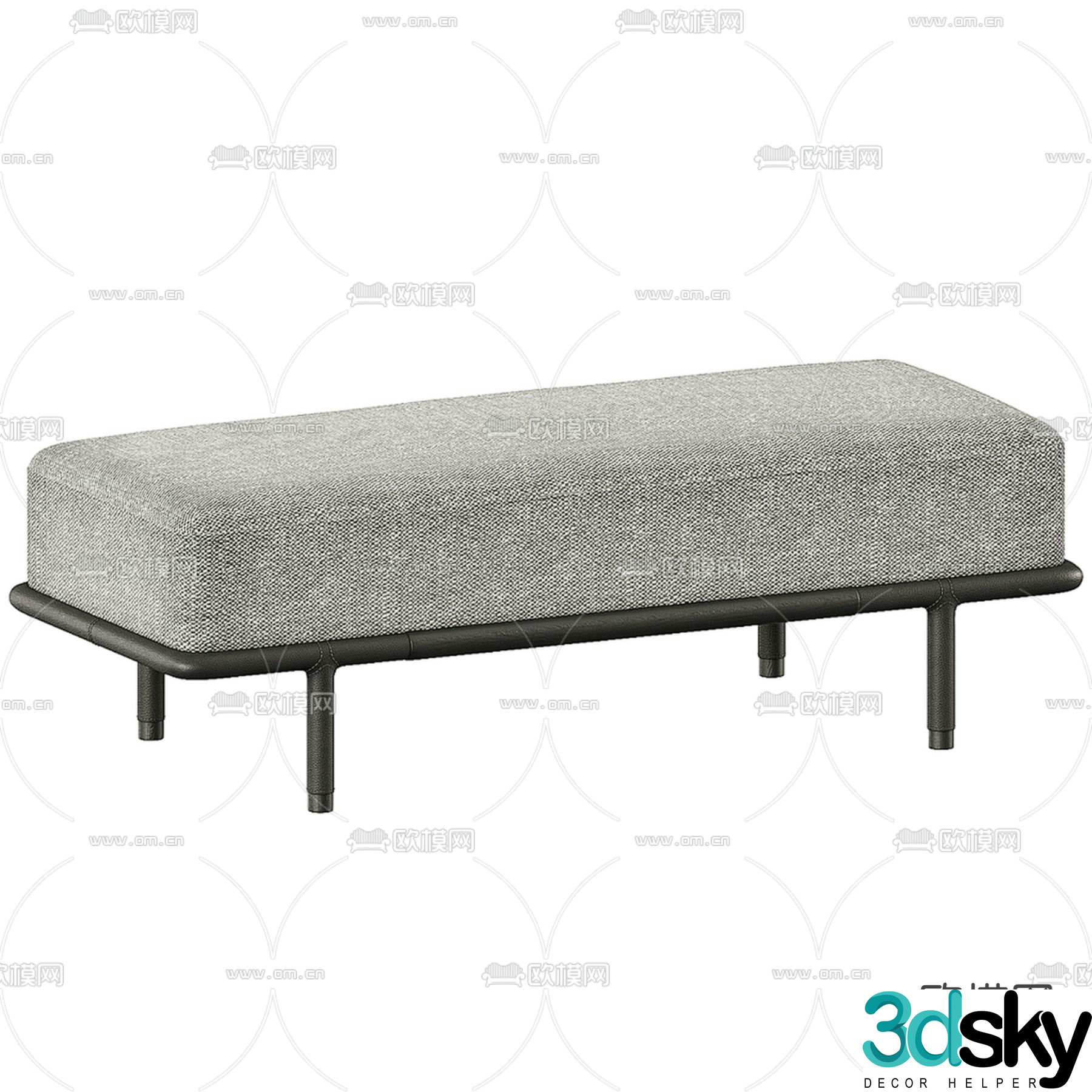 bed end stool footrest 3d model