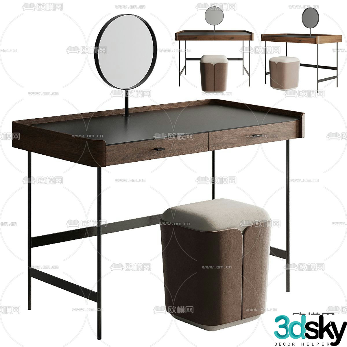Dressing table dressing table dressing table dressing stool 3d model