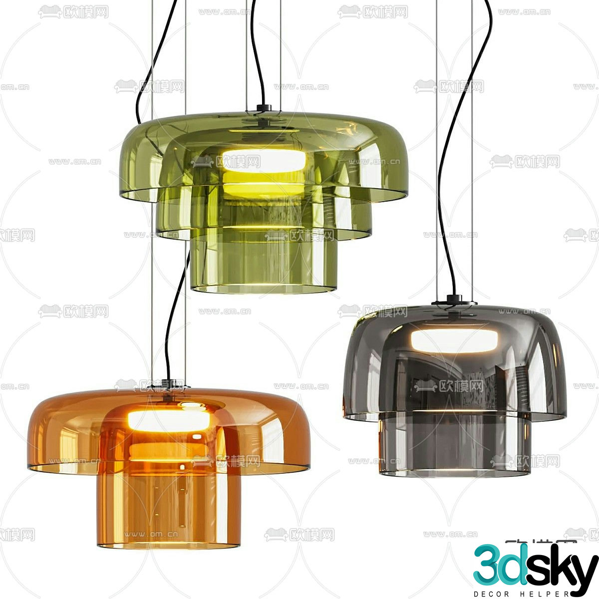 Creative chandelier Glass chandelier 3d model