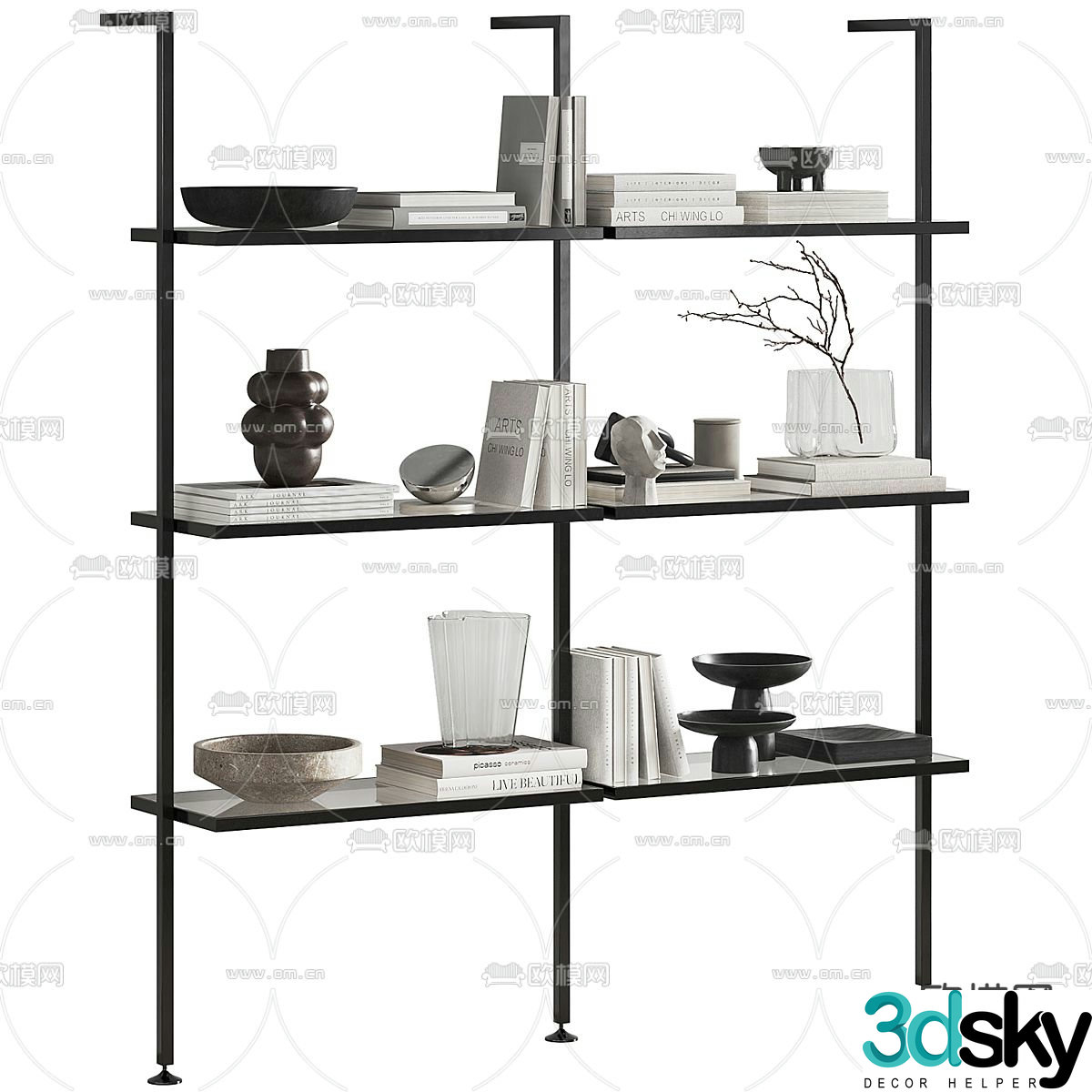 Decorative rack Display rack Storage rack 3D model