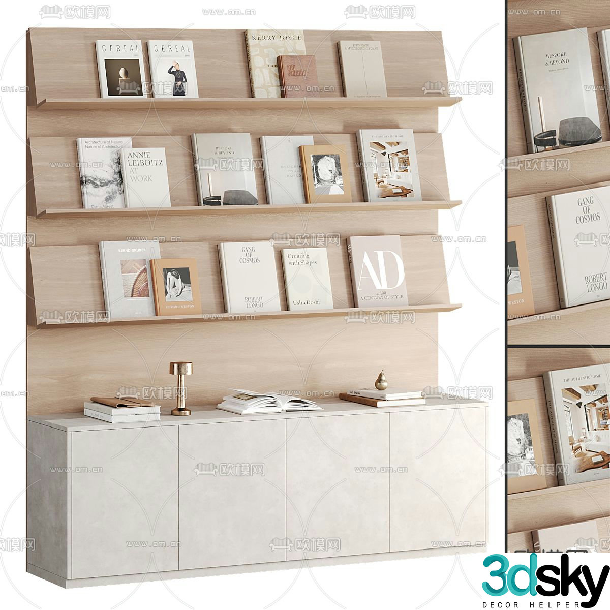Bookshelf Magazine Shelf 3D Model