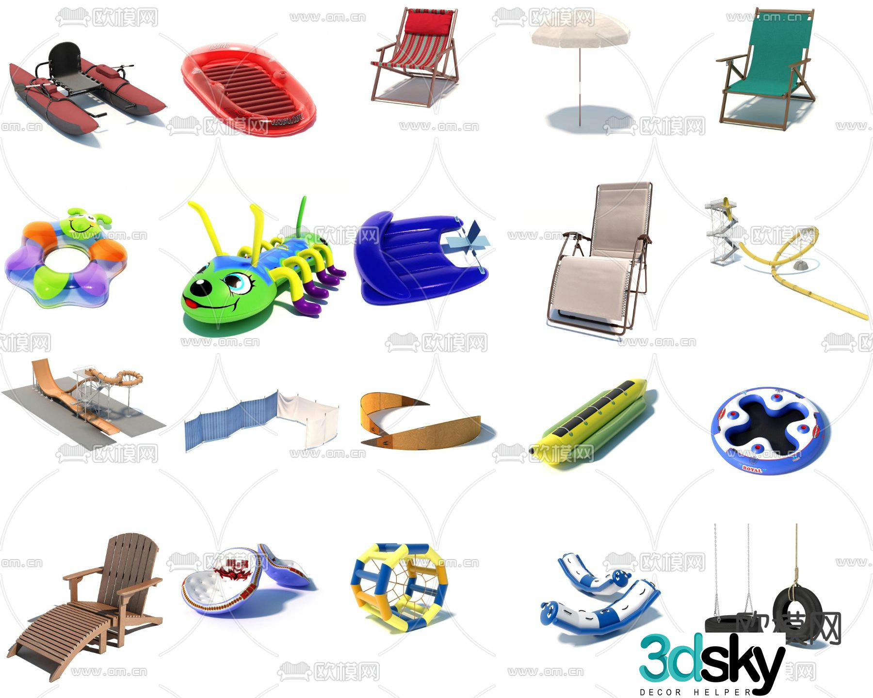 Water entertainment facilities children's amusement facilities 3d model