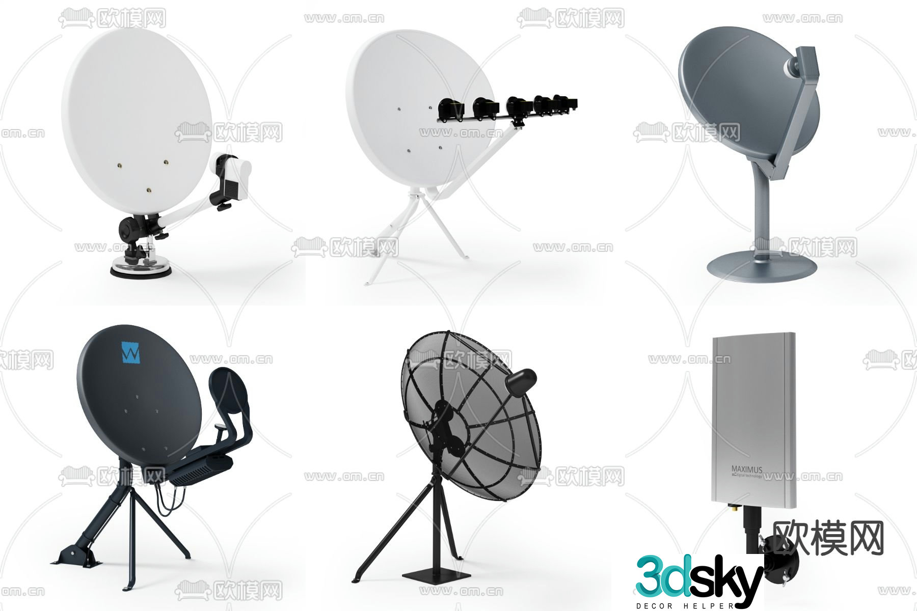Satellite pot cover satellite antenna signal receiver 3d model