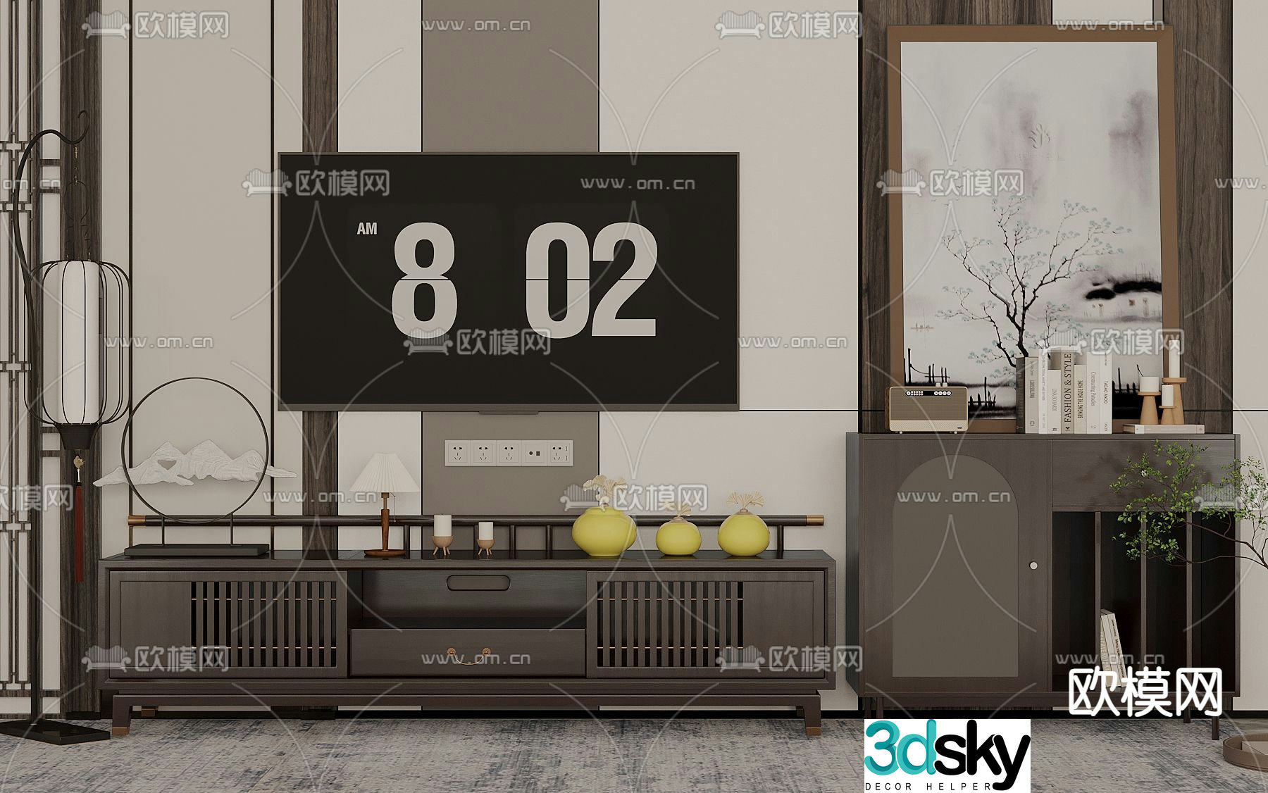 New Chinese style TV cabinet 3d model