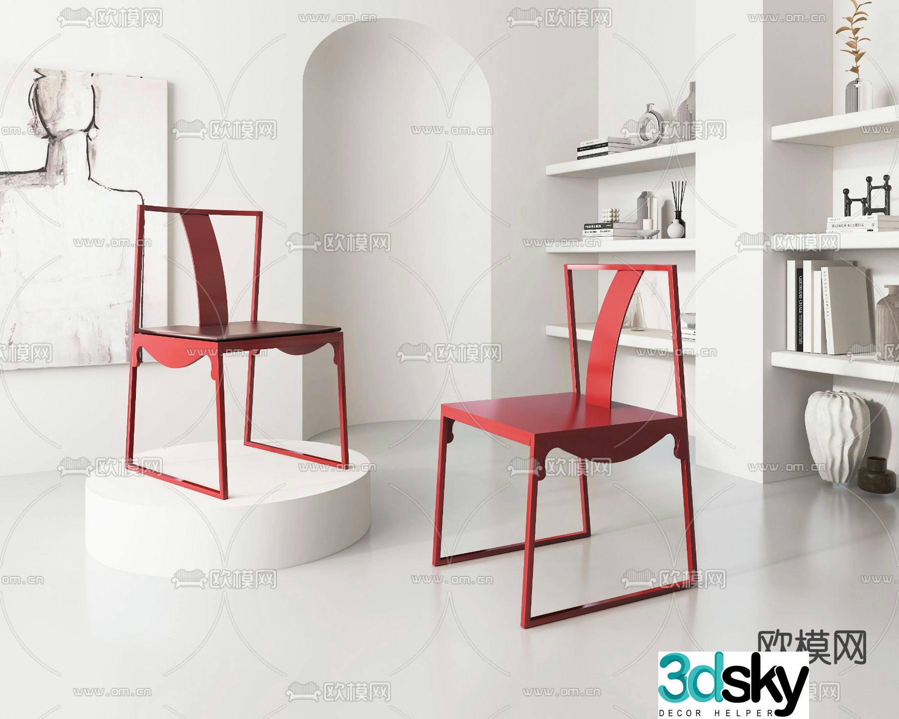 New Chinese style chair Taishi chair 3d model
