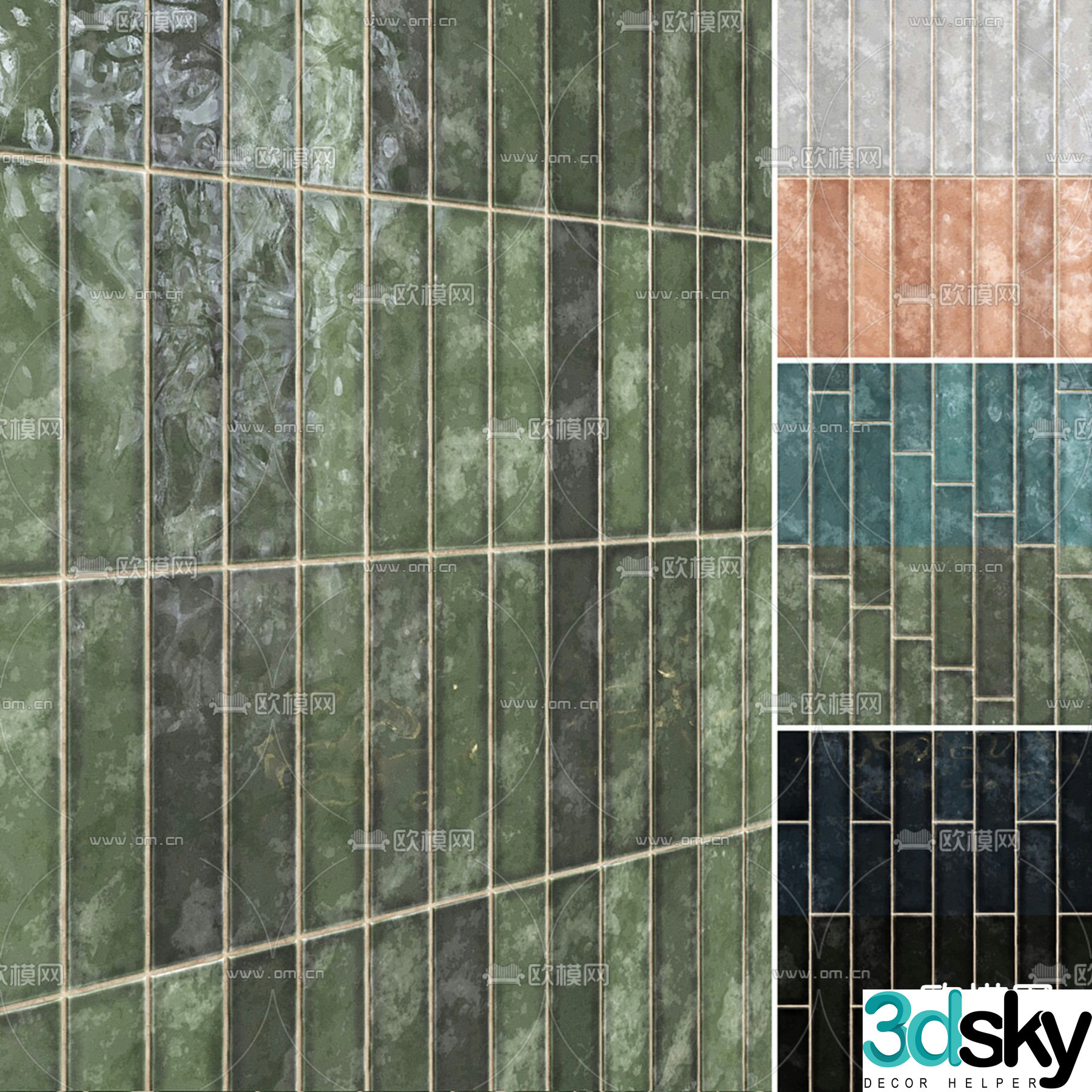 Ceramic tiles parquet floor tiles 3d model