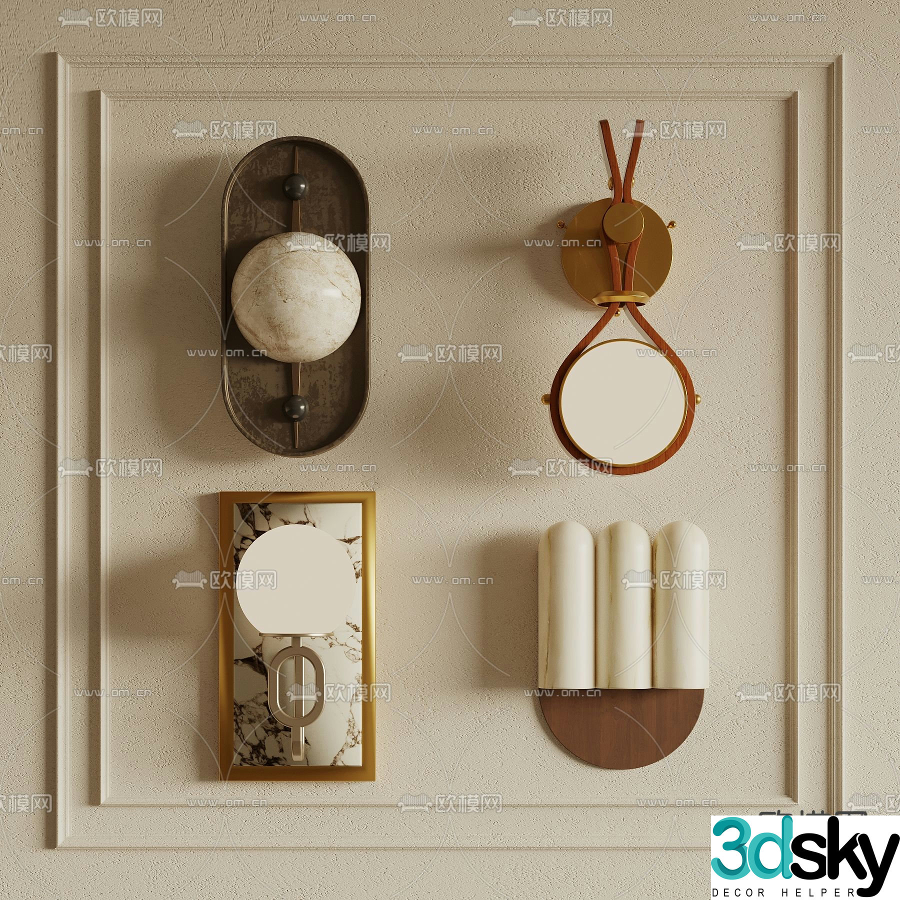 Medieval style wall lamp 3d model