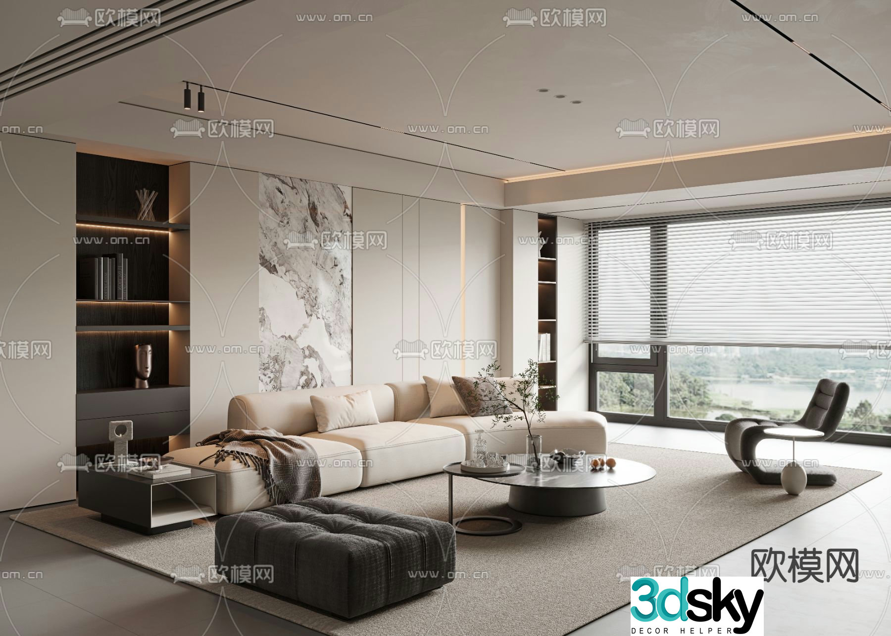 Modern living room 3d model