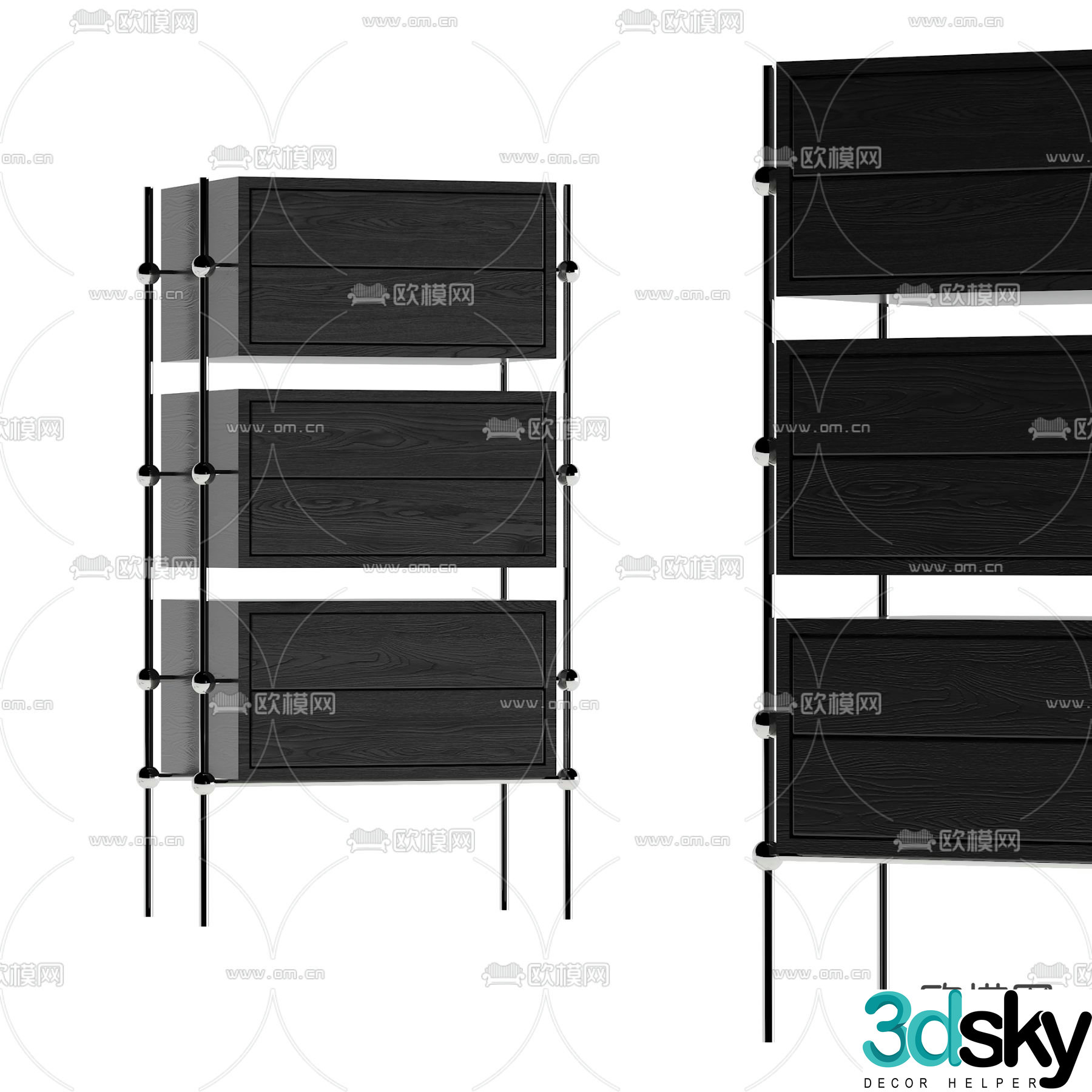 Modern side cabinet chest 3d model