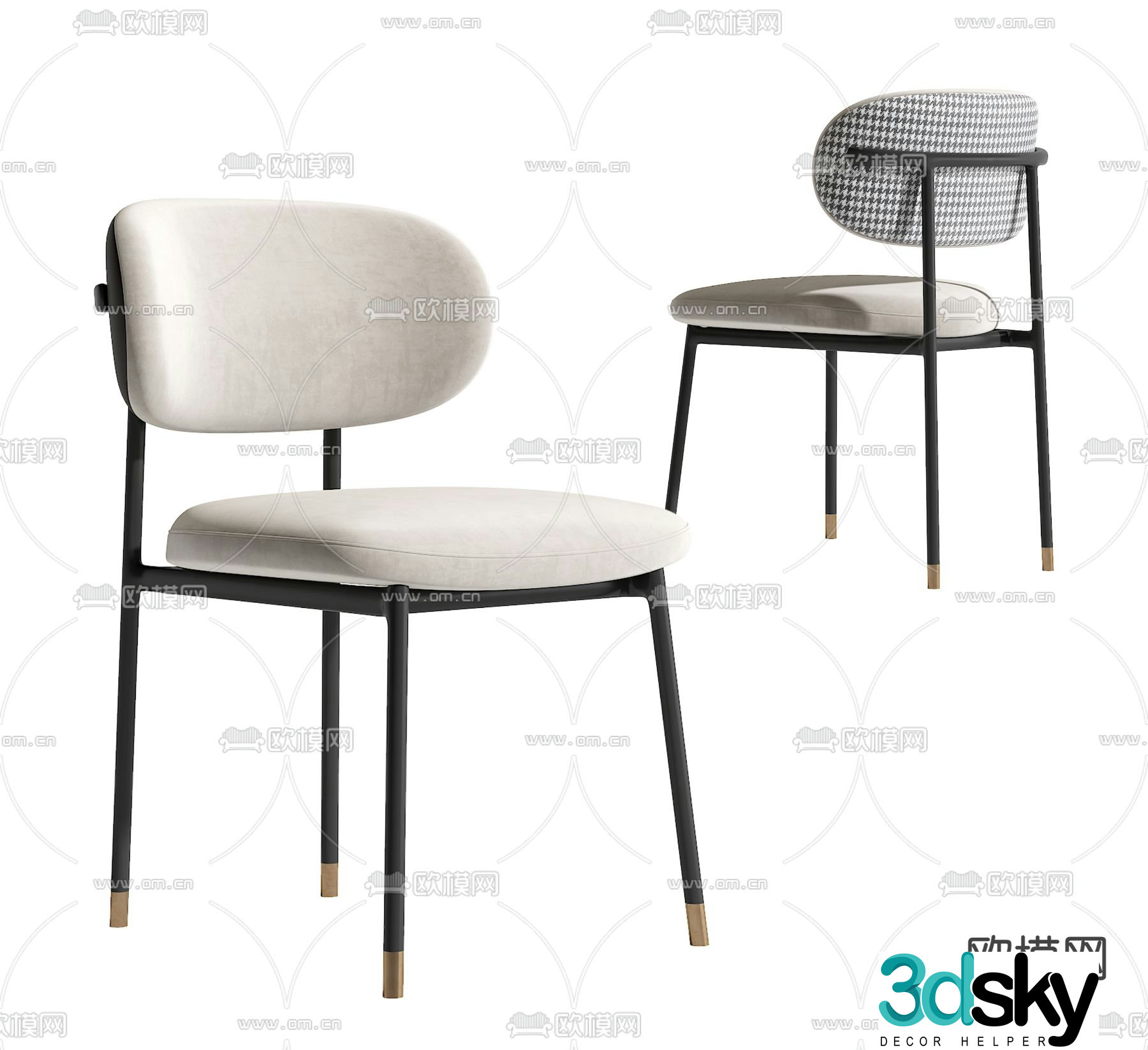 Modern chair dining chair 3d model
