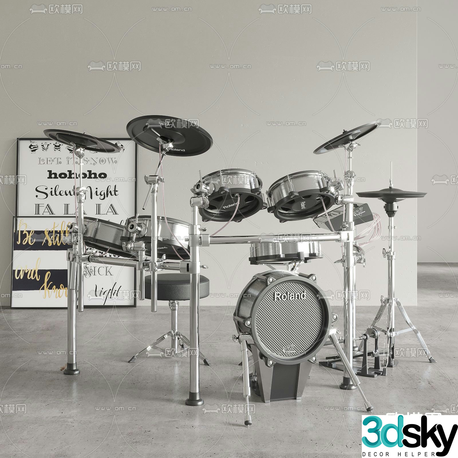 Drum set 3d model