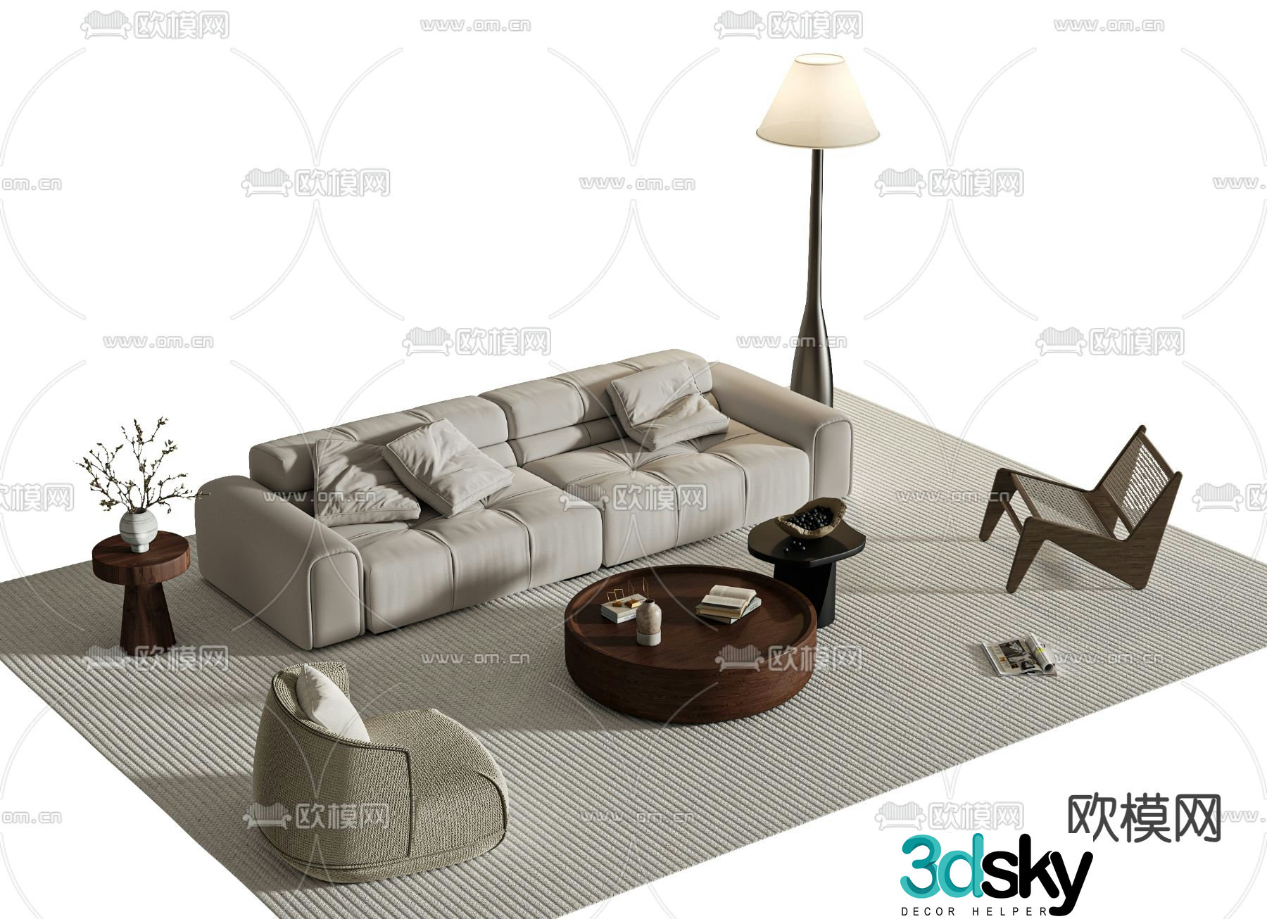 Wabi Sabi modular sofa 3d model