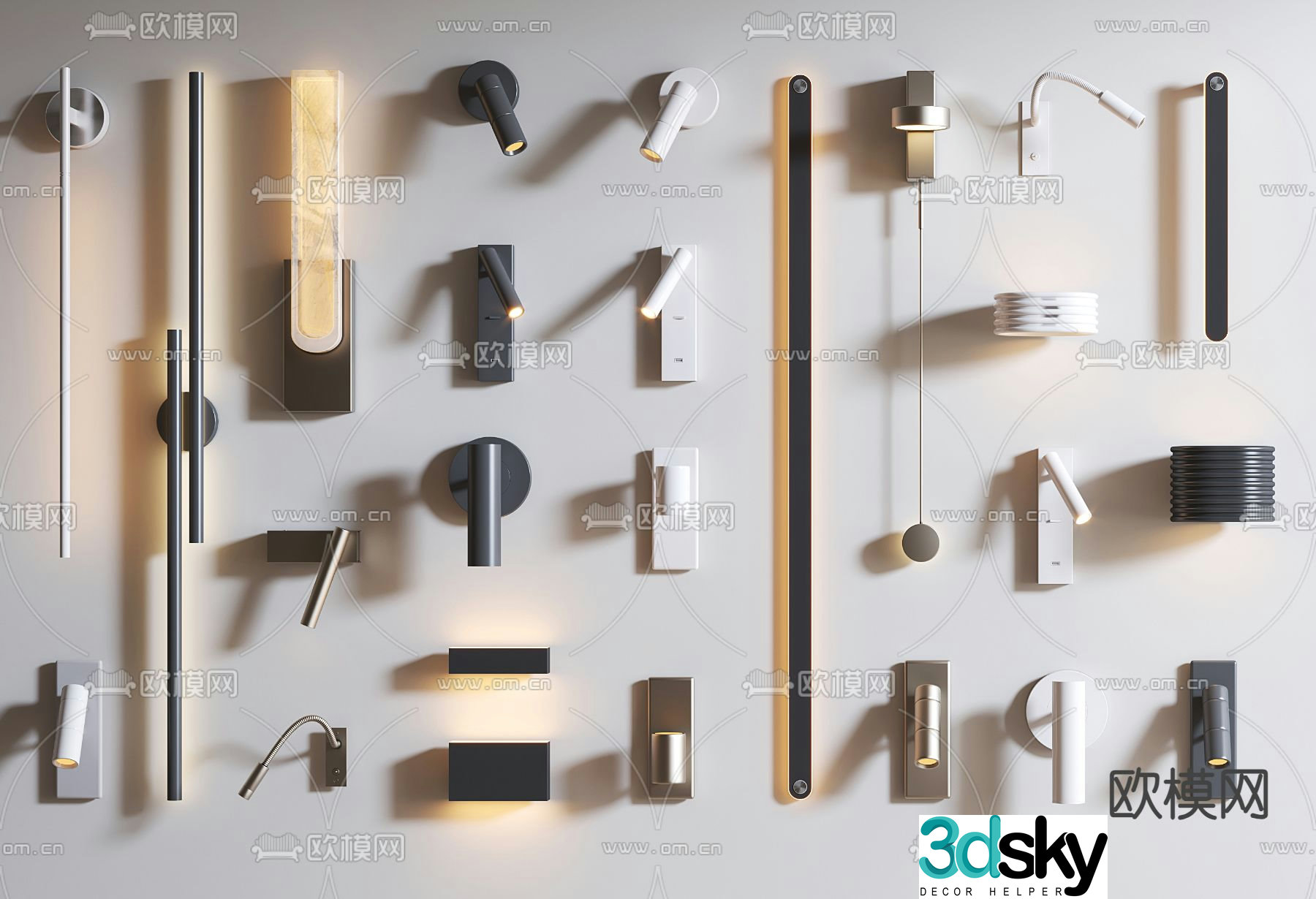 Modern wall lamp reading lamp decorative lamp 3d model