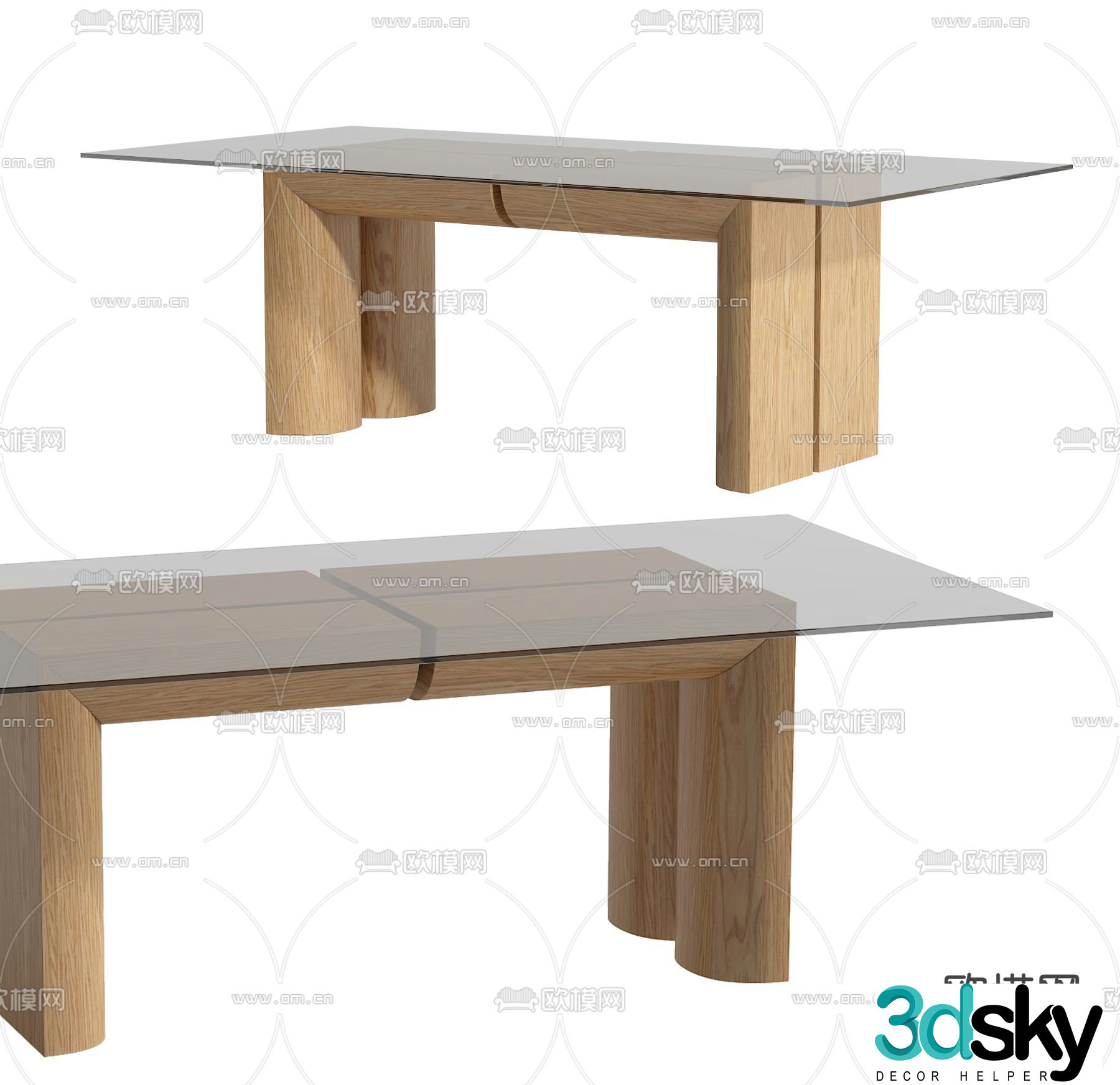Modern dining table 3d model