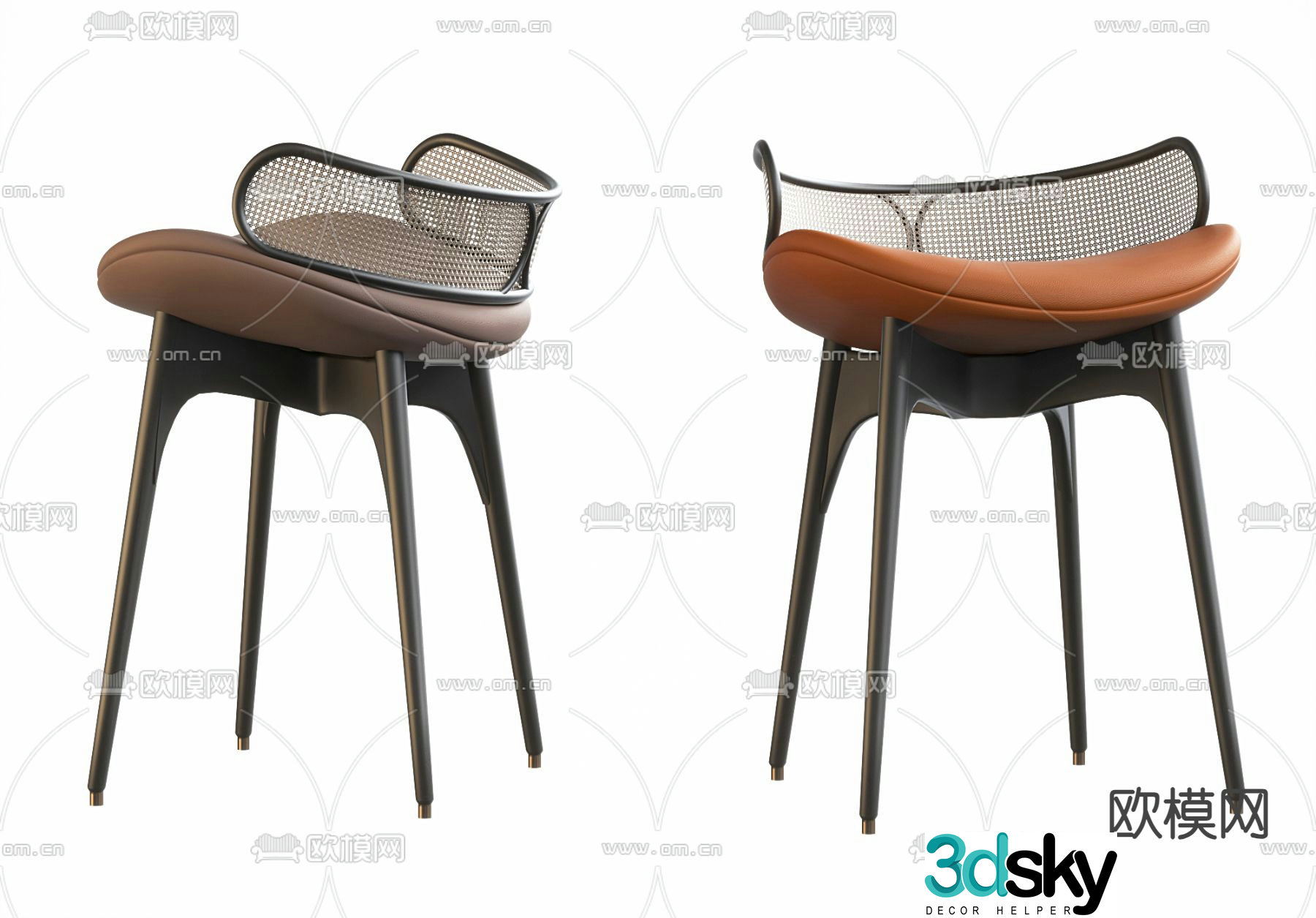 Modern bar stool 3d model