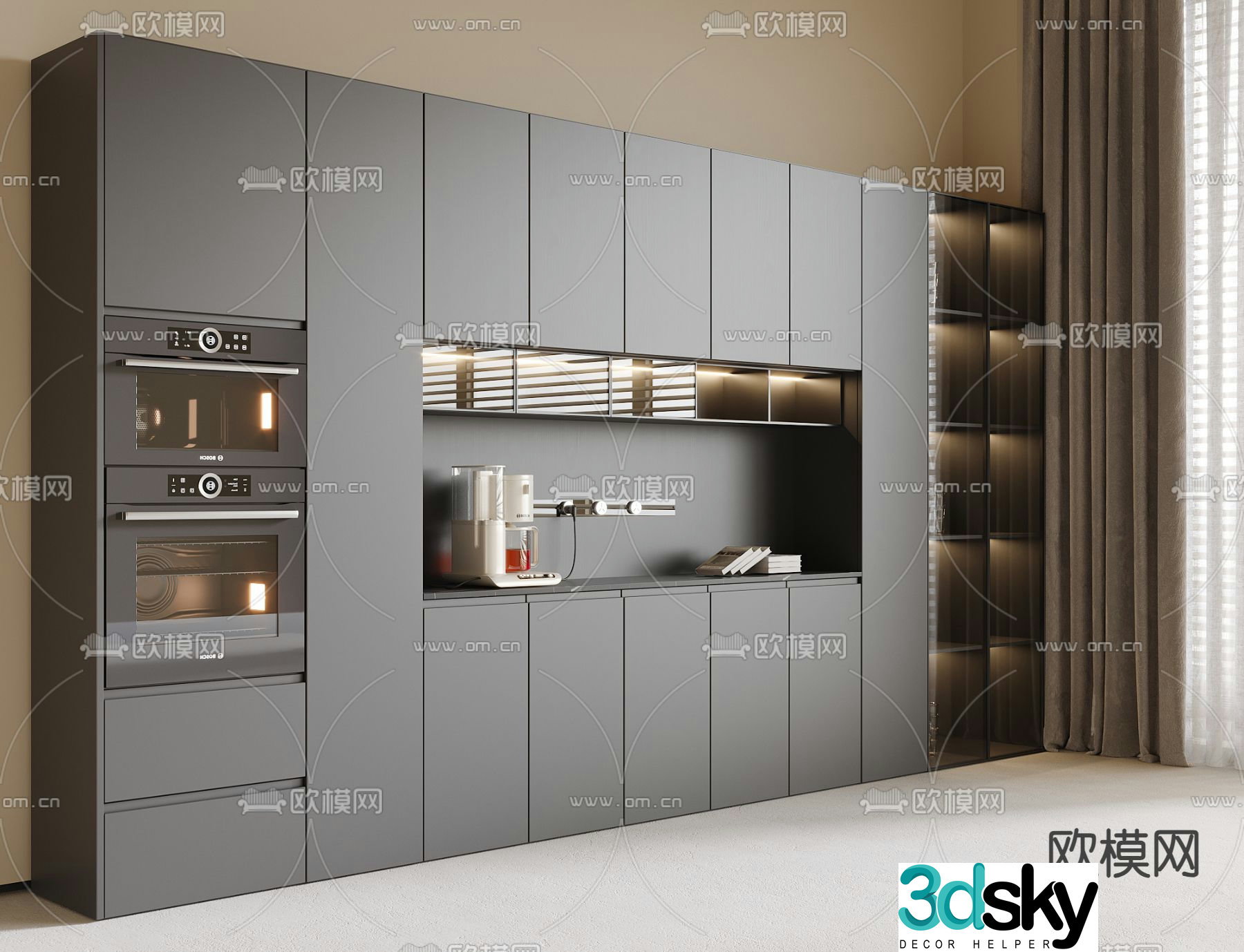 Modern wine cabinet cabinet 3d model