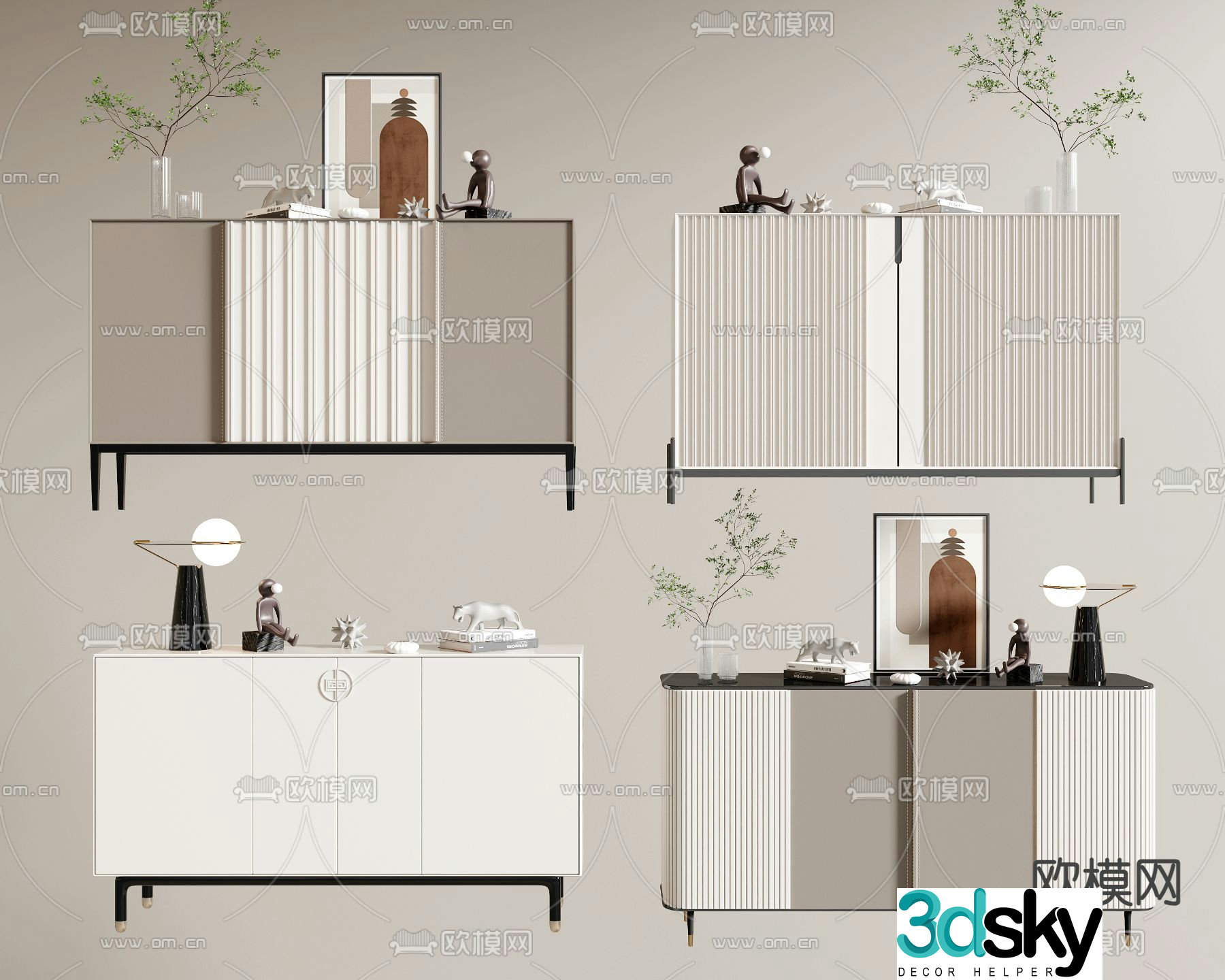 Entrance cabinet side cabinet 3d model