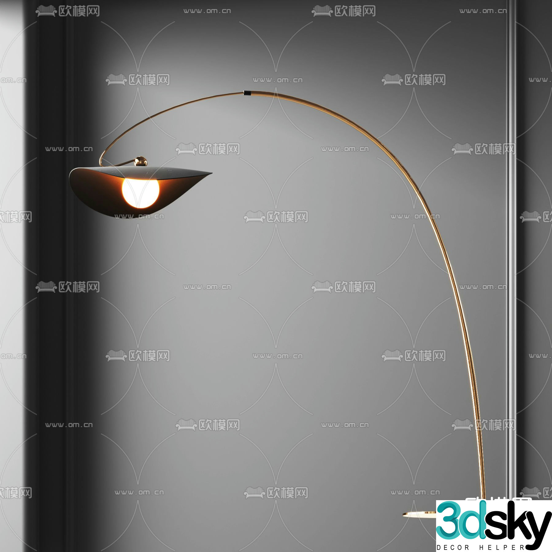 Fishing lamp floor lamp 3d model